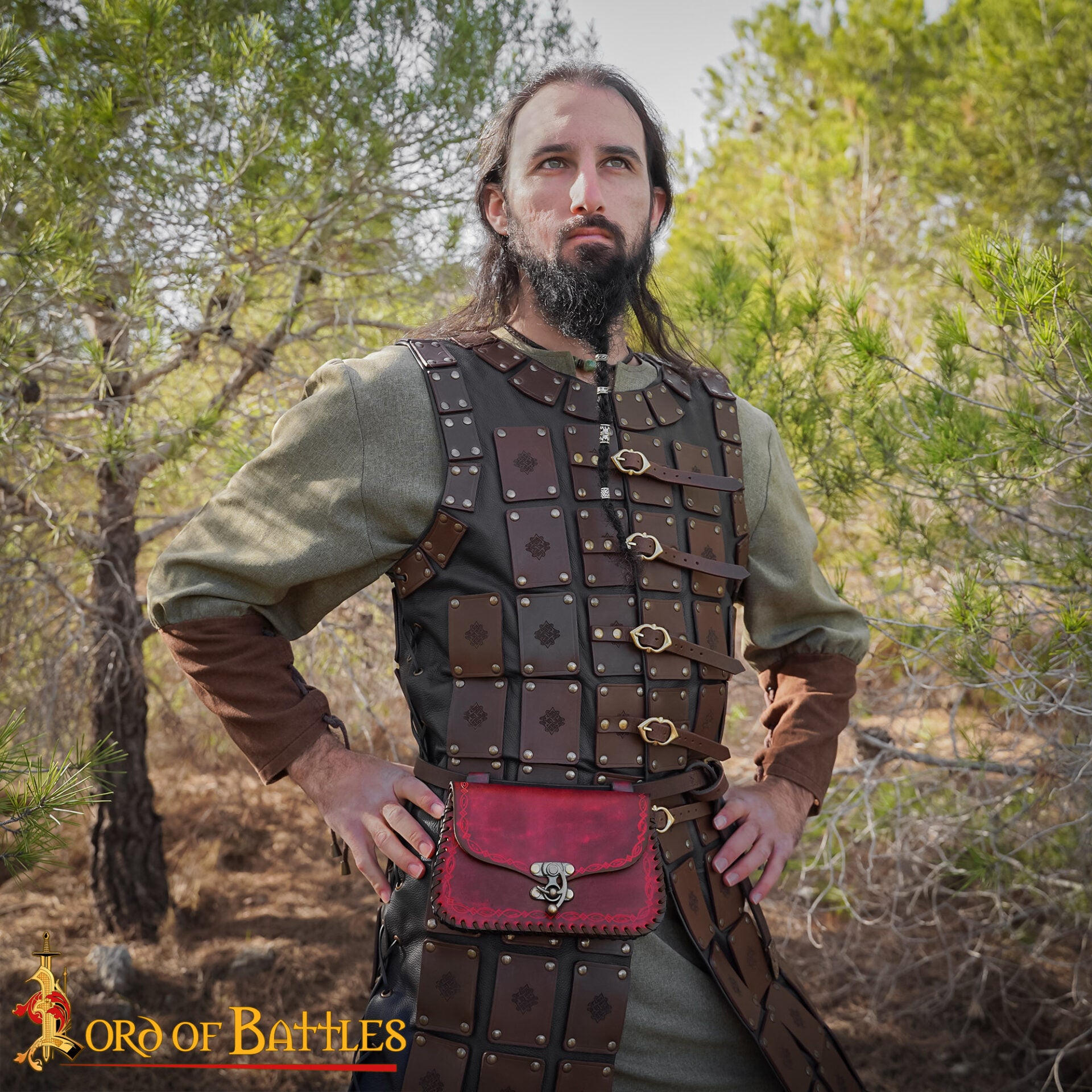 Bolsa de cinturón medieval de cuero repujado — LARP y recreación - imagen 33