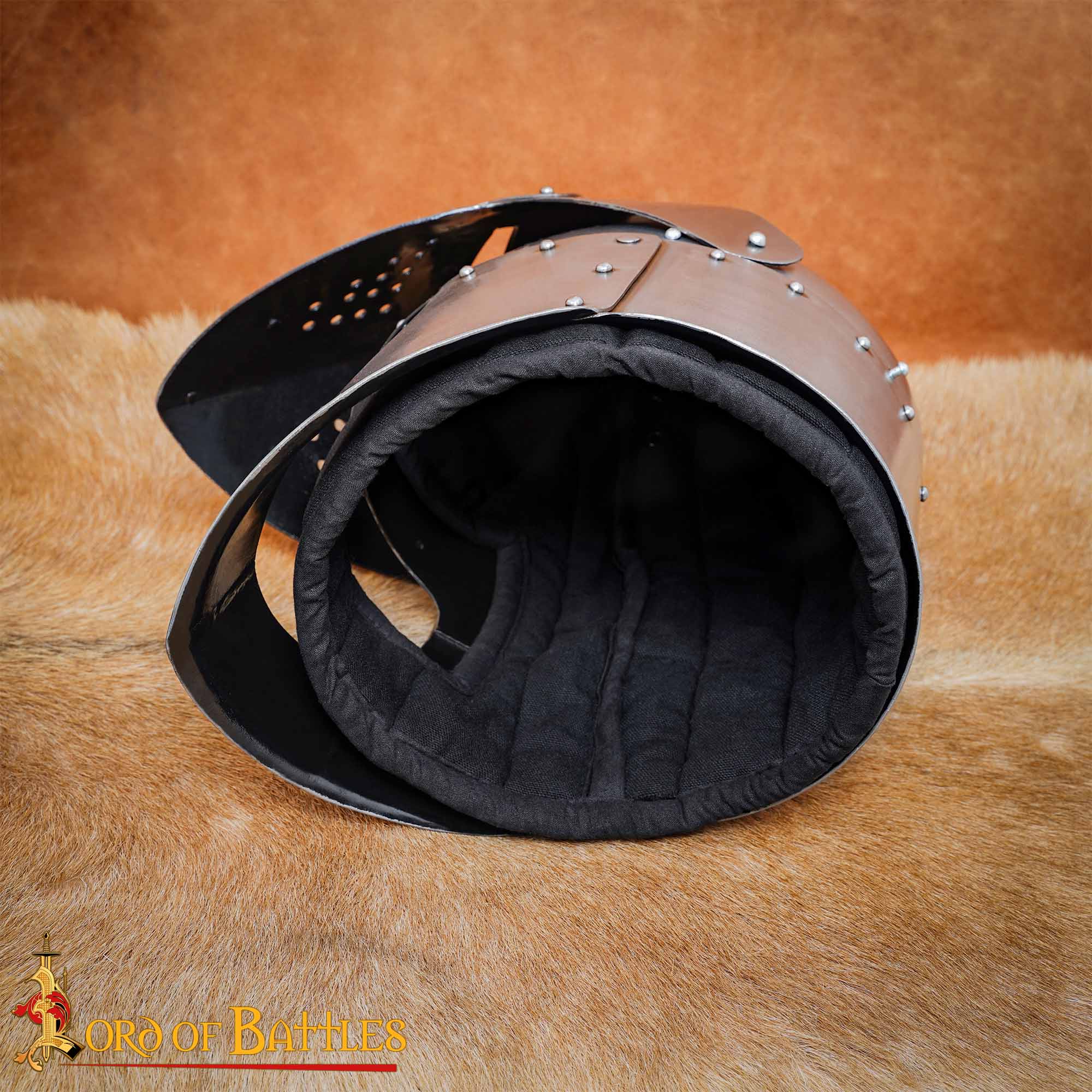 Forro acolchado medieval para casco, lona con cordón de cuero - imagen 11
