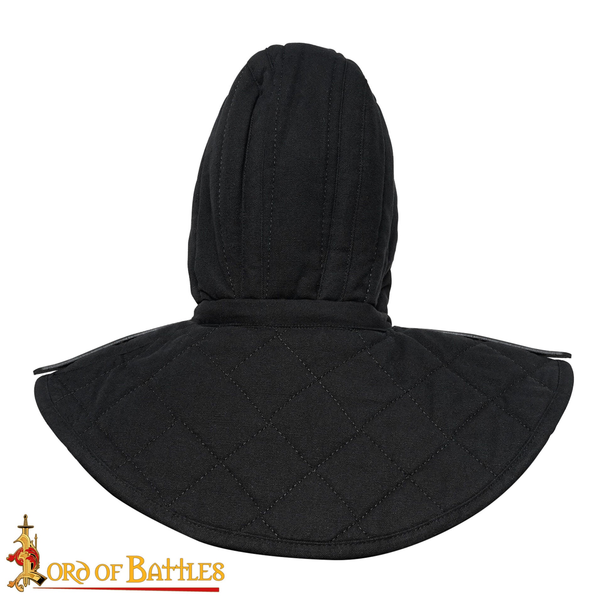 Capucha medieval acolchada de 3 capas con cuello - imagen 8