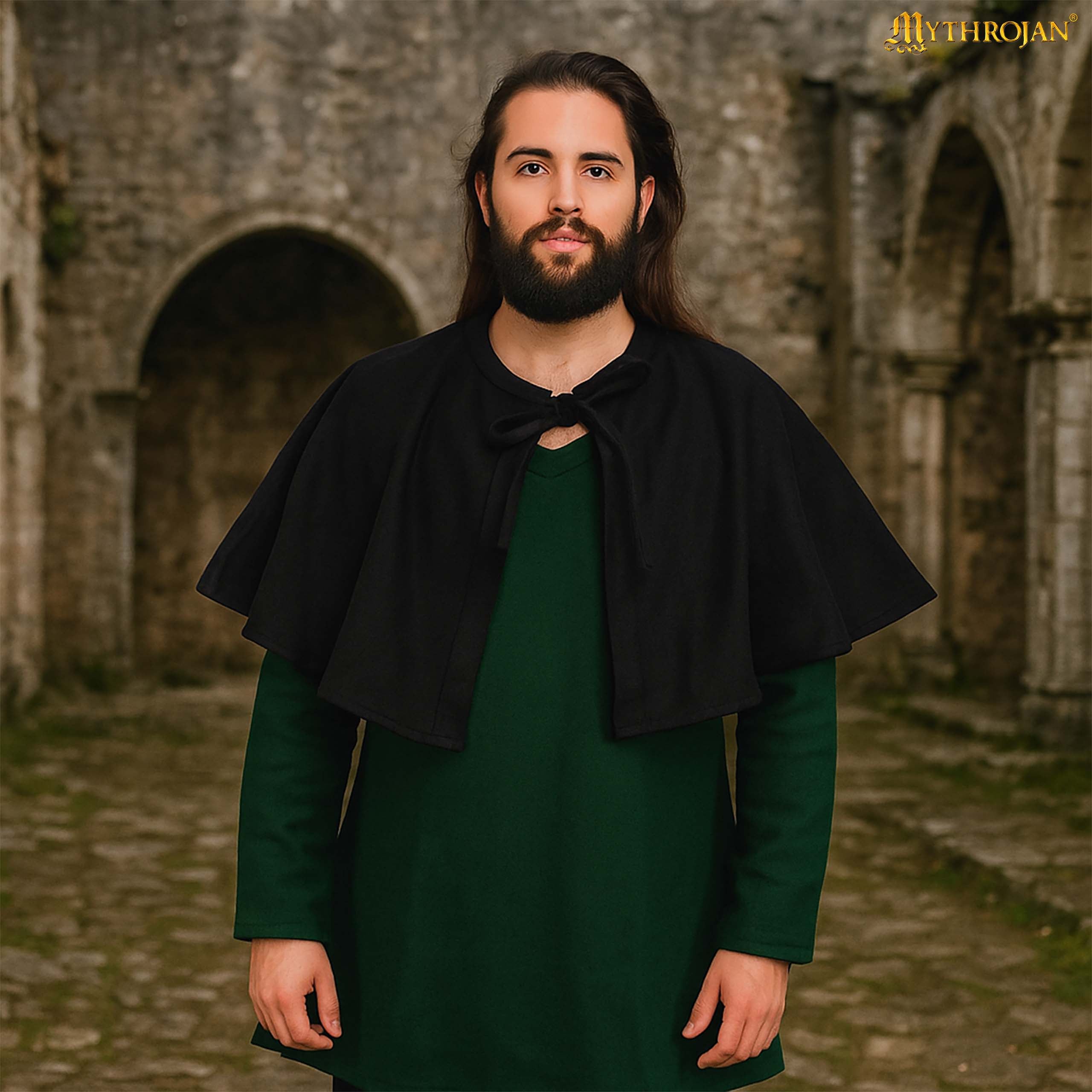 Imagen única de: Capa Medieval - Lana, Corta para LARP y Teatro
