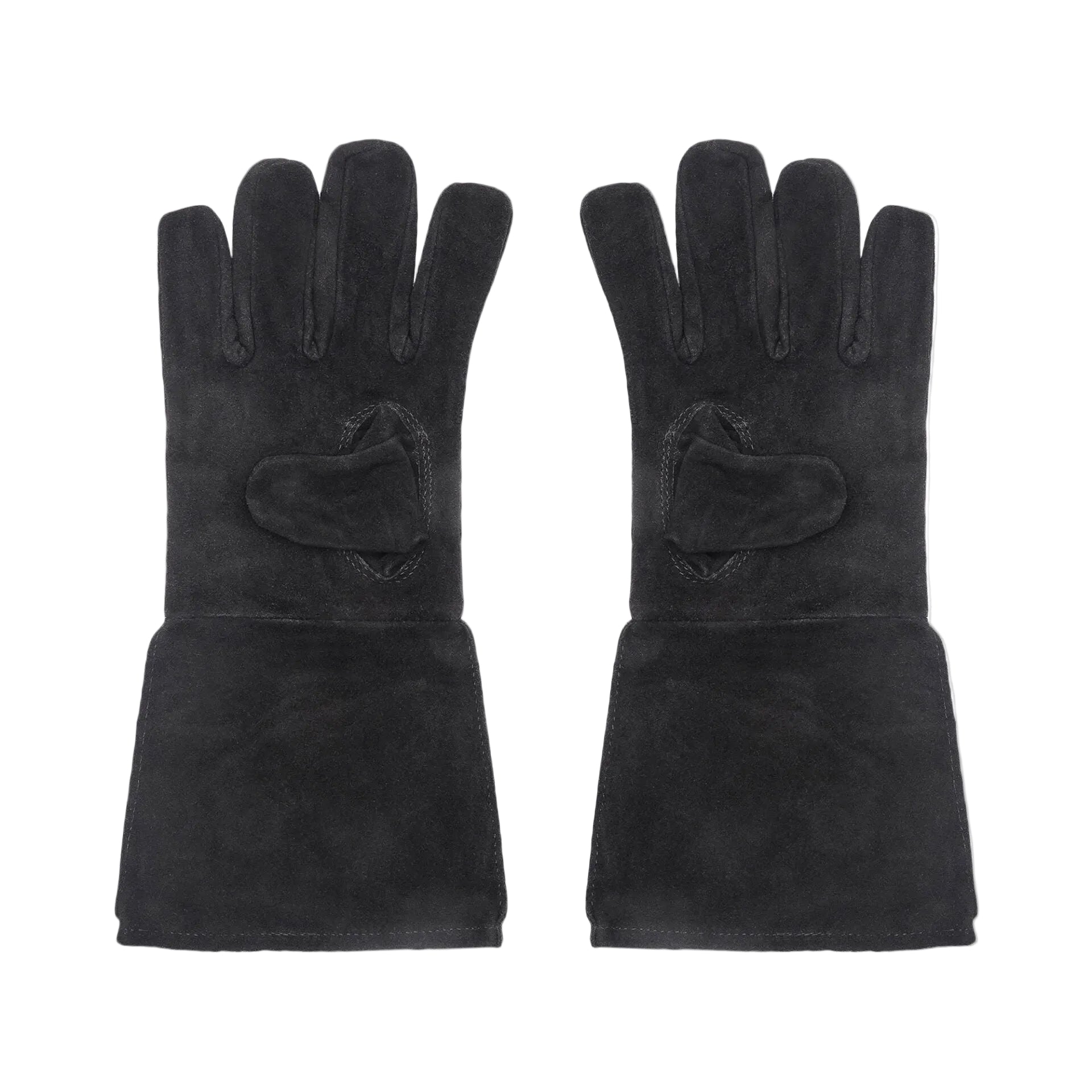 Imagen única de: Guantes medievales de ante 38 cm con costura interior — Marrón / Negro
