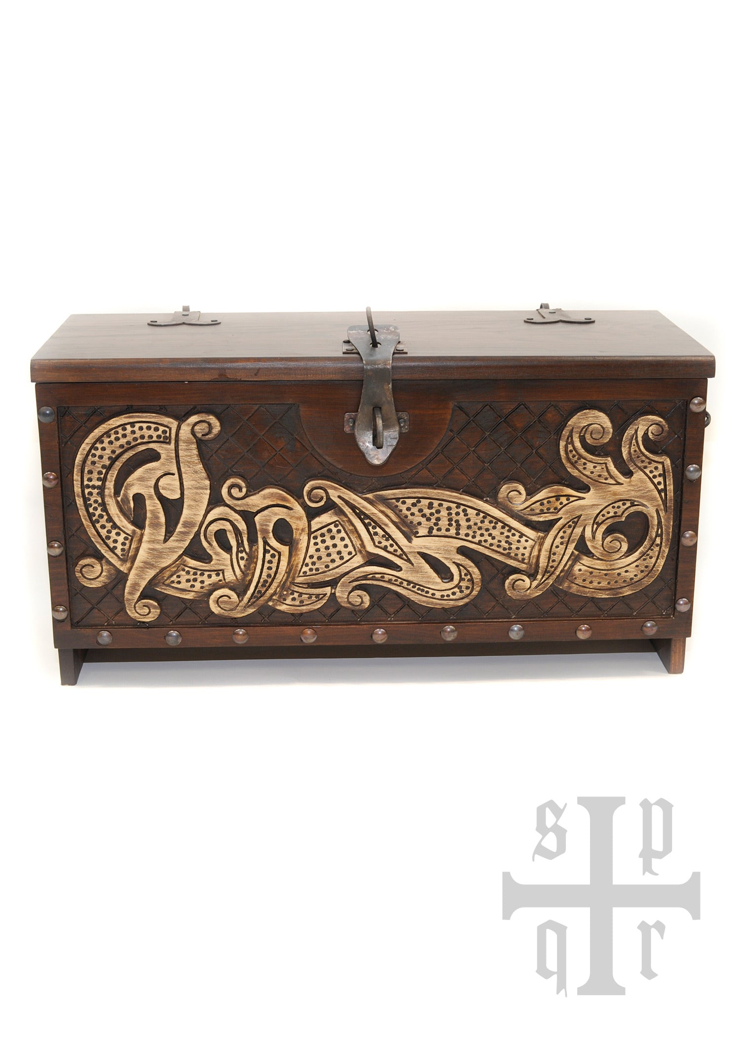 Imagen única de: Cómoda Vikinga De Madera Con Motivo De Serpiente Midgard Nº 2, Aprox. 66 X 25 X 35 Cm