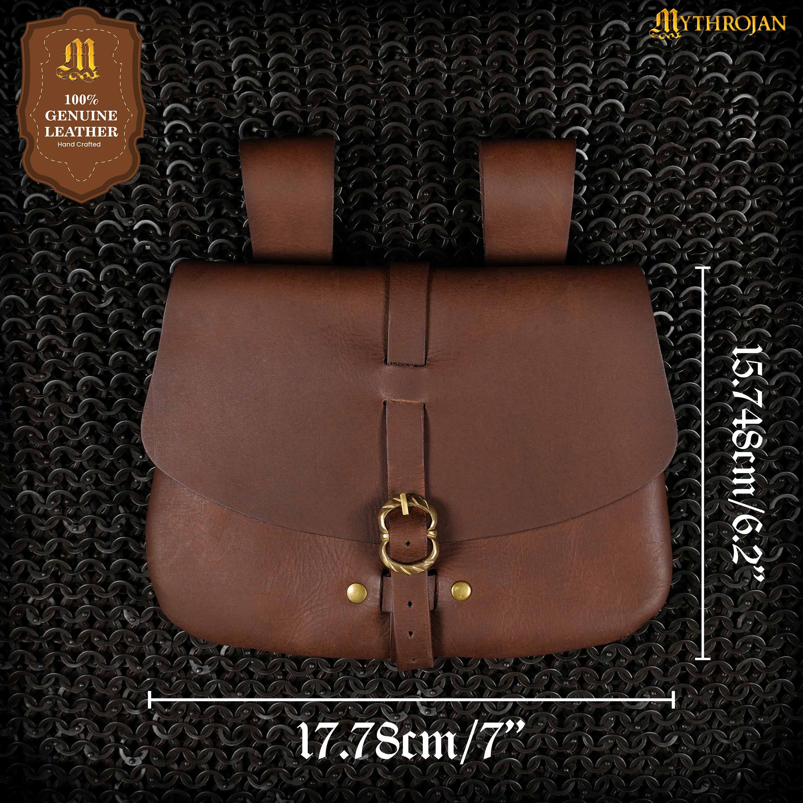 Bolsa de cintura medieval de cuero genuino - LARP y disfraces - imagen 16