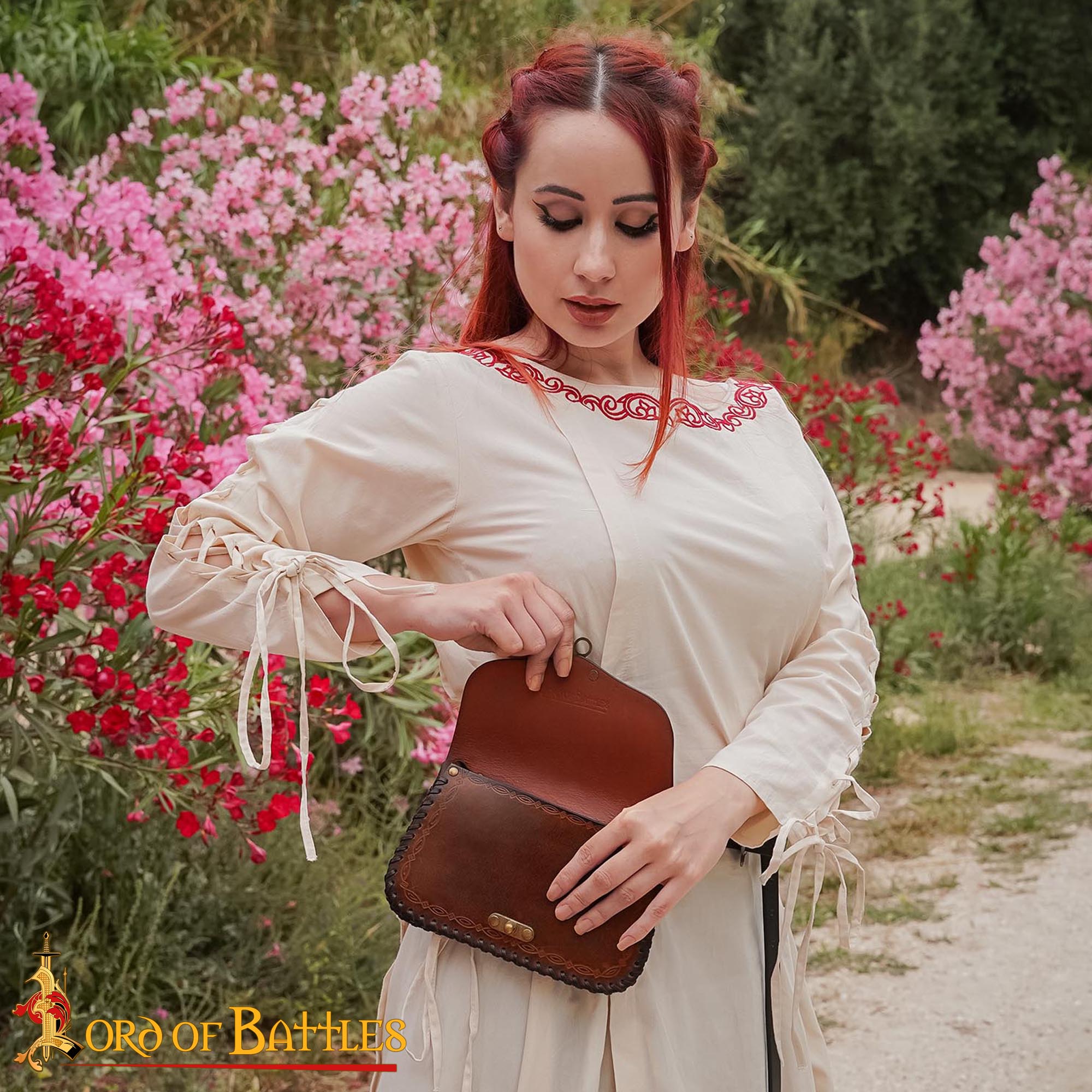 Bolsa de cinturón medieval de cuero repujado — LARP y recreación - imagen 7