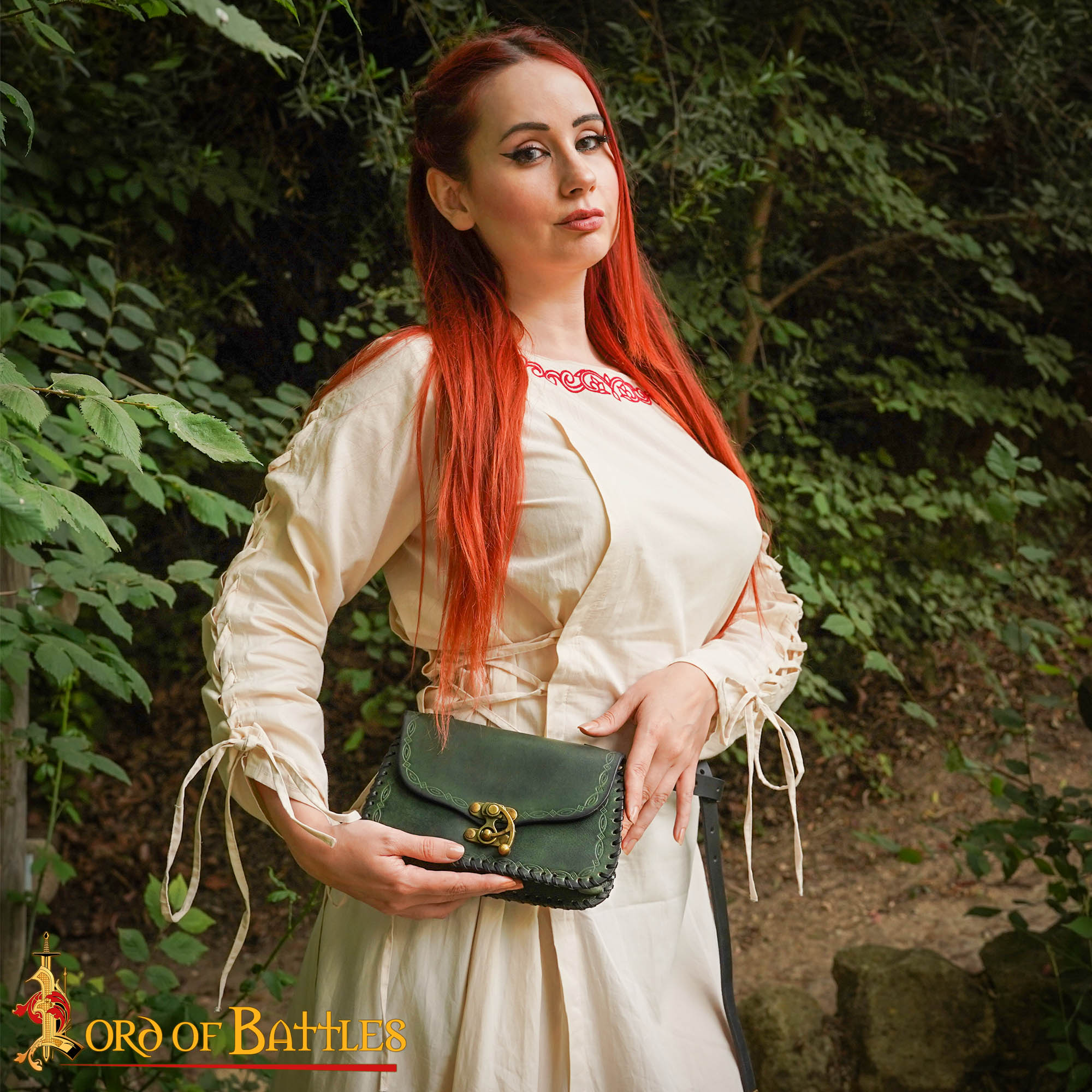Bolsa de cinturón medieval de cuero repujado — LARP y recreación - imagen 55
