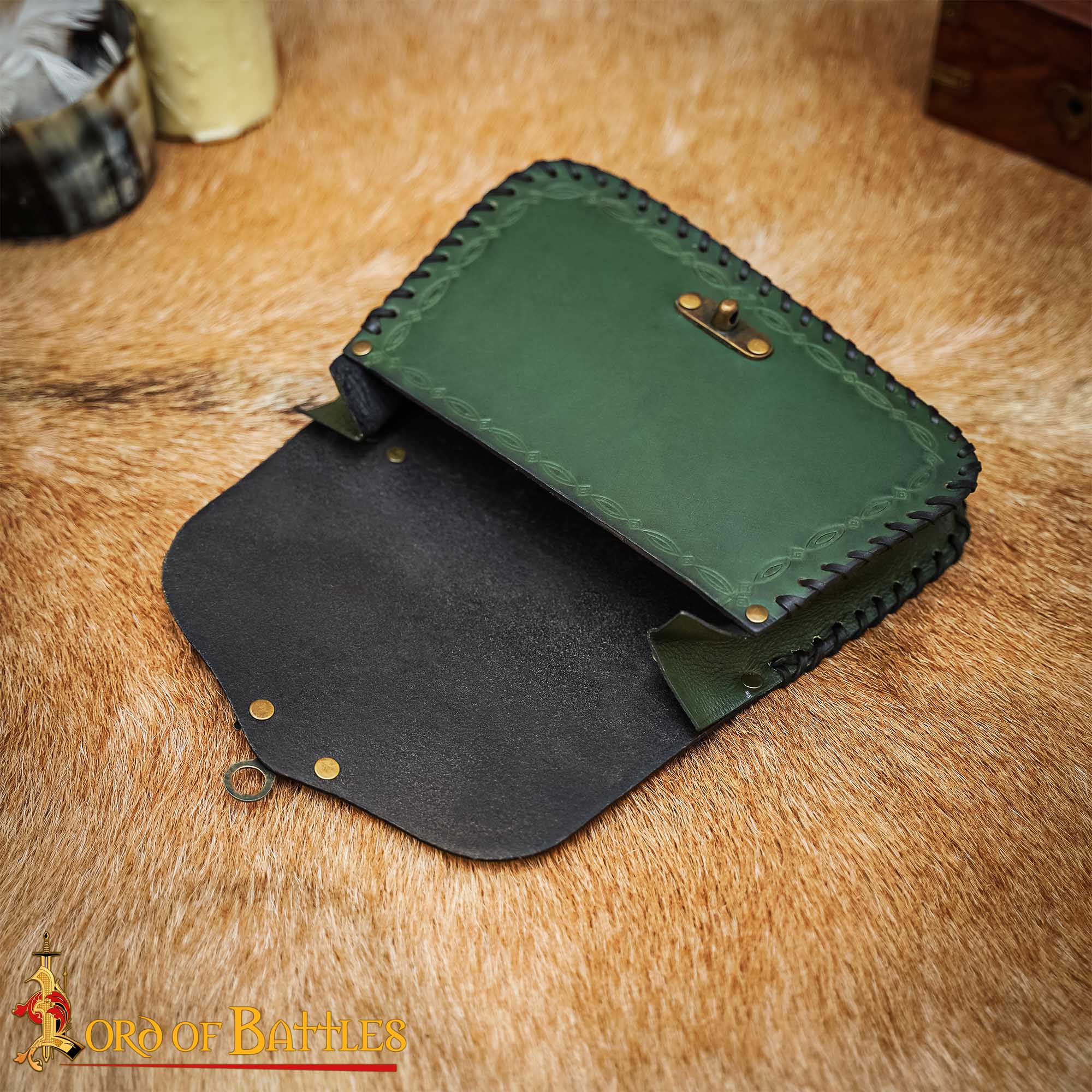 Bolsa de cinturón medieval de cuero repujado — LARP y recreación - imagen 60