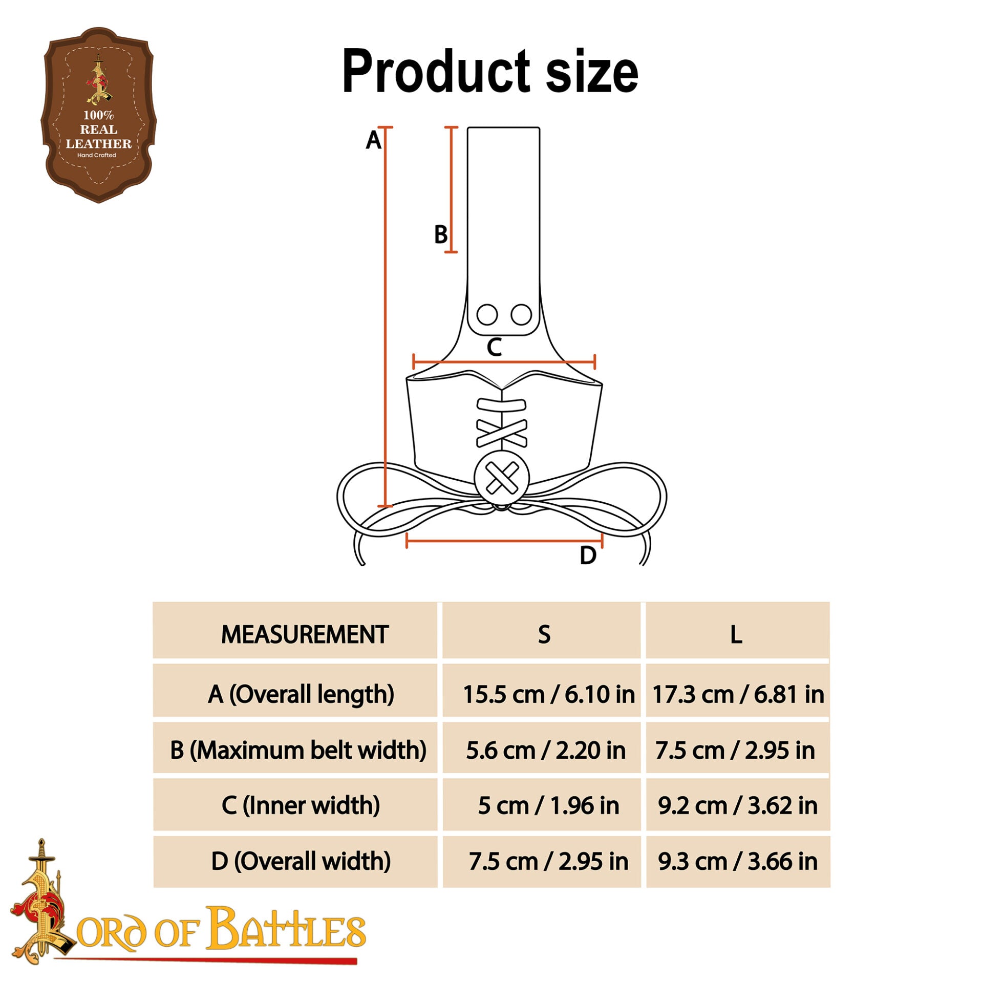 Soporte de cuero para cuerno de beber - ajustable - imagen 54
