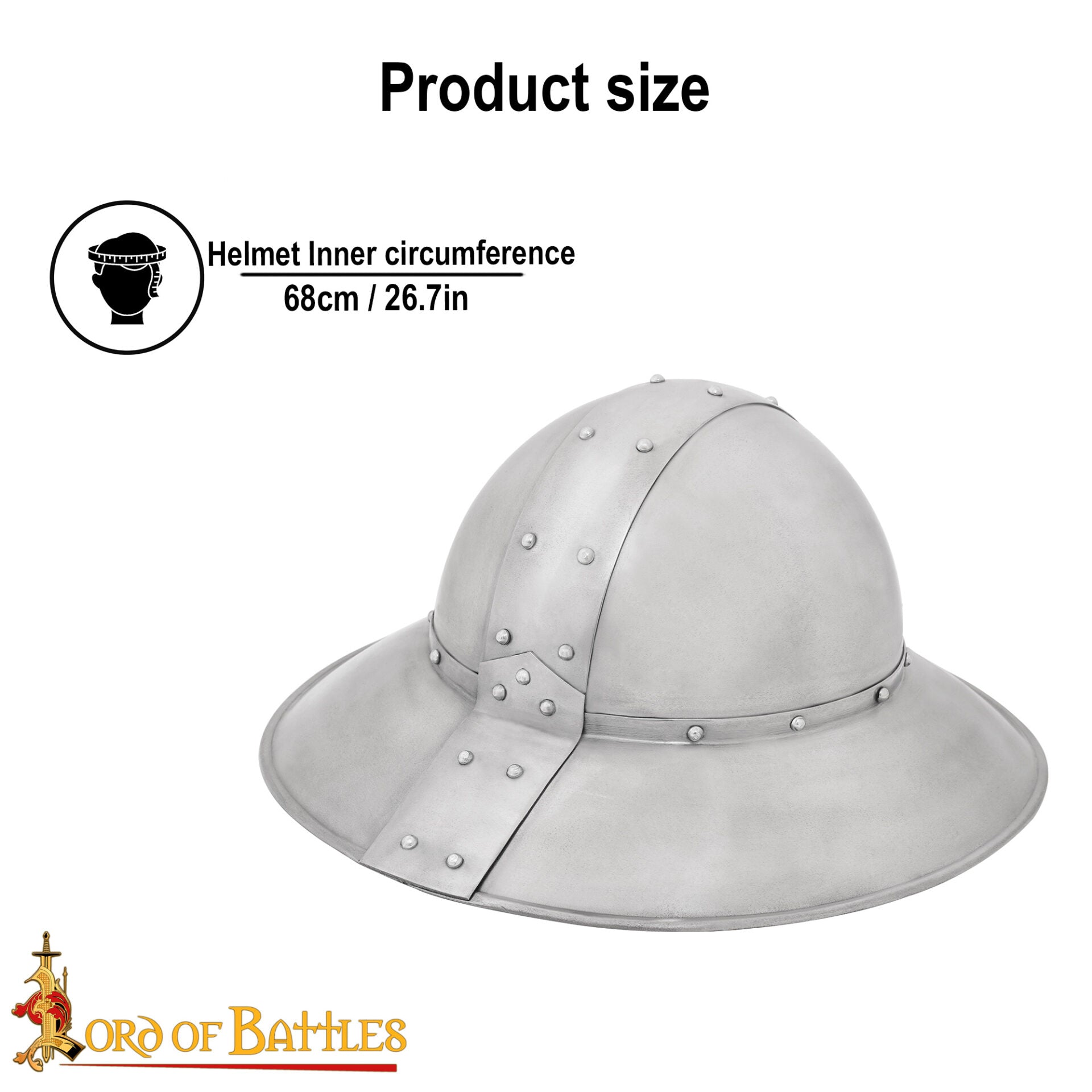 Casco kettle siglo XV en acero con forro de cuero - imagen 11