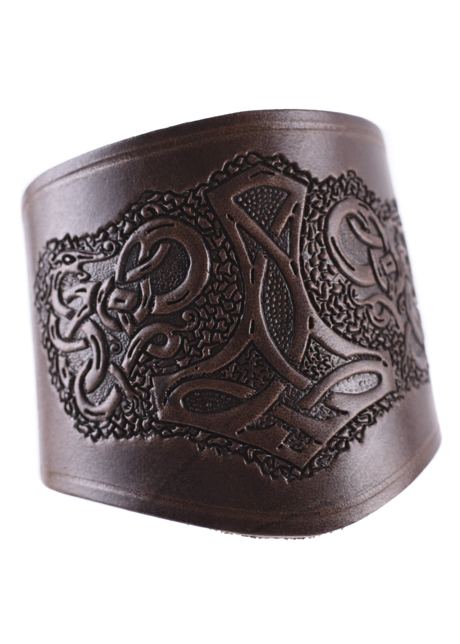 Imagen única de: Guardabrazos De Cuero Con Martillo De Thor, Cortos