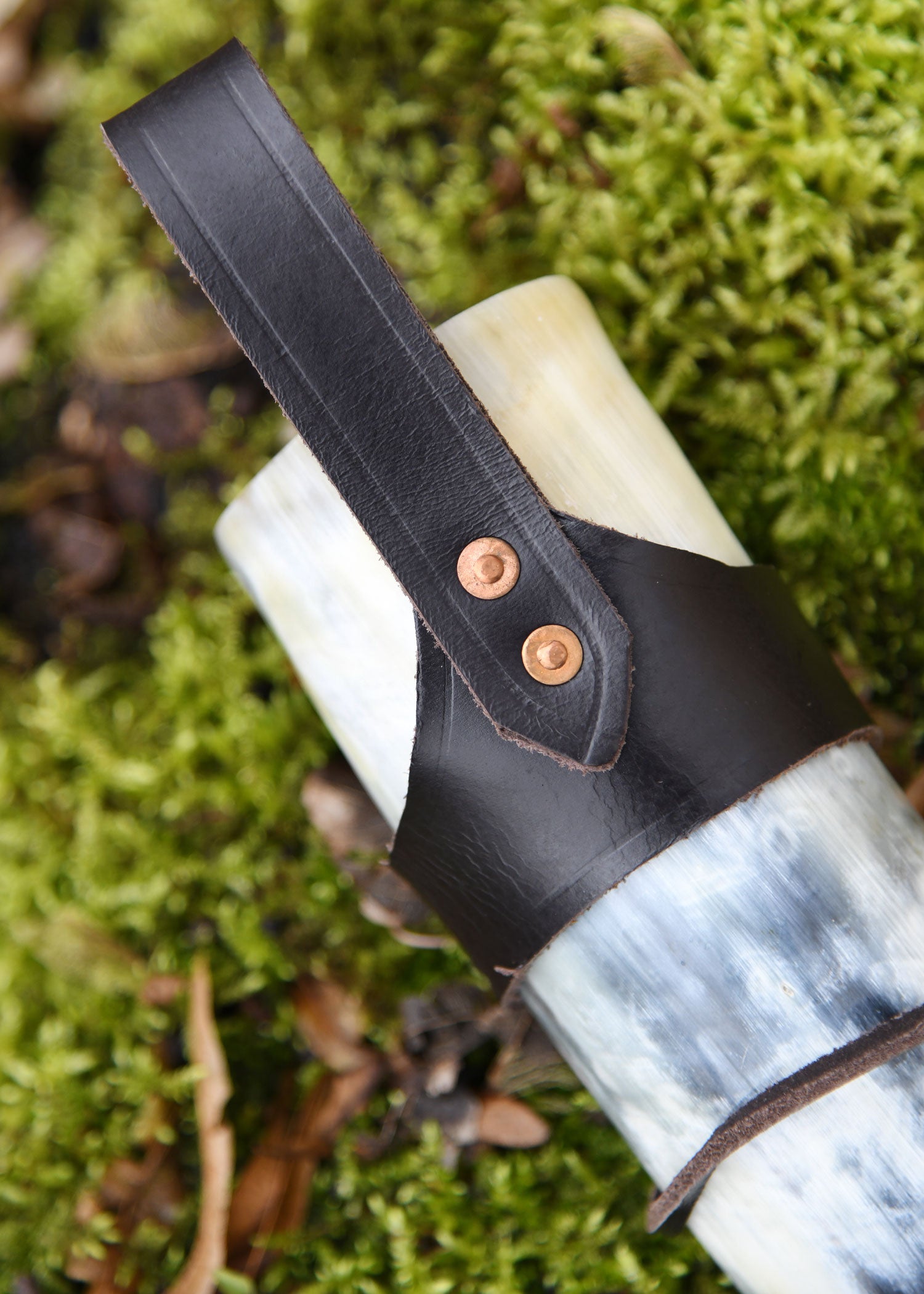 Portacinturón De Cuero Para Cuernos Para Beber A Partir De 0,4 Litros, Marrón - Tienda Medieval.