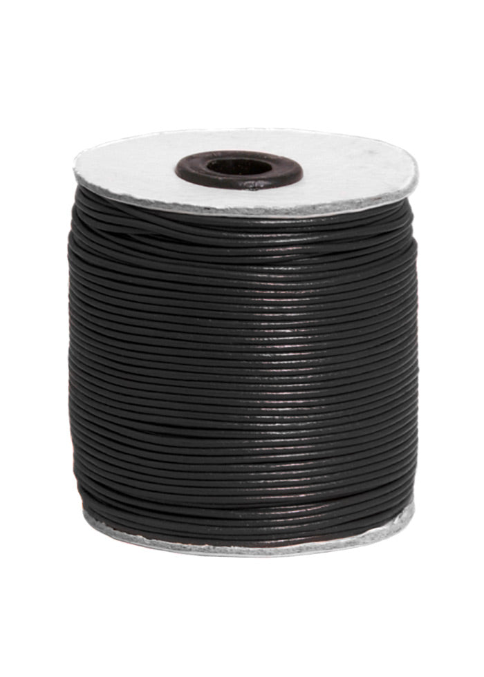 Imagen única de: Correa De Piel De Cabra, Correa Redonda De 1,5 Mm, Negra, Rollo De 100 M