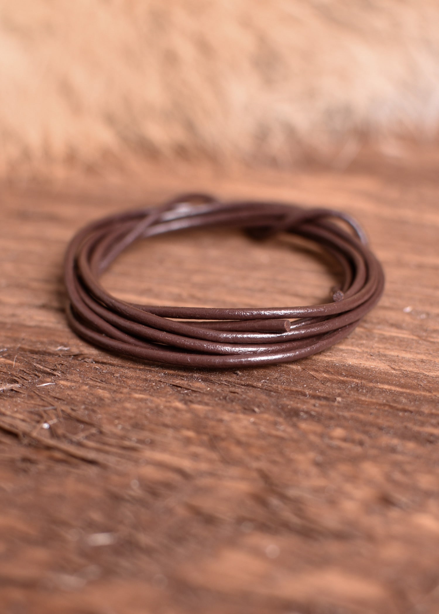 Imagen única de: Correa De Piel De Cabra, Correa Redonda 1,5 Mm, Marrón, 1 M