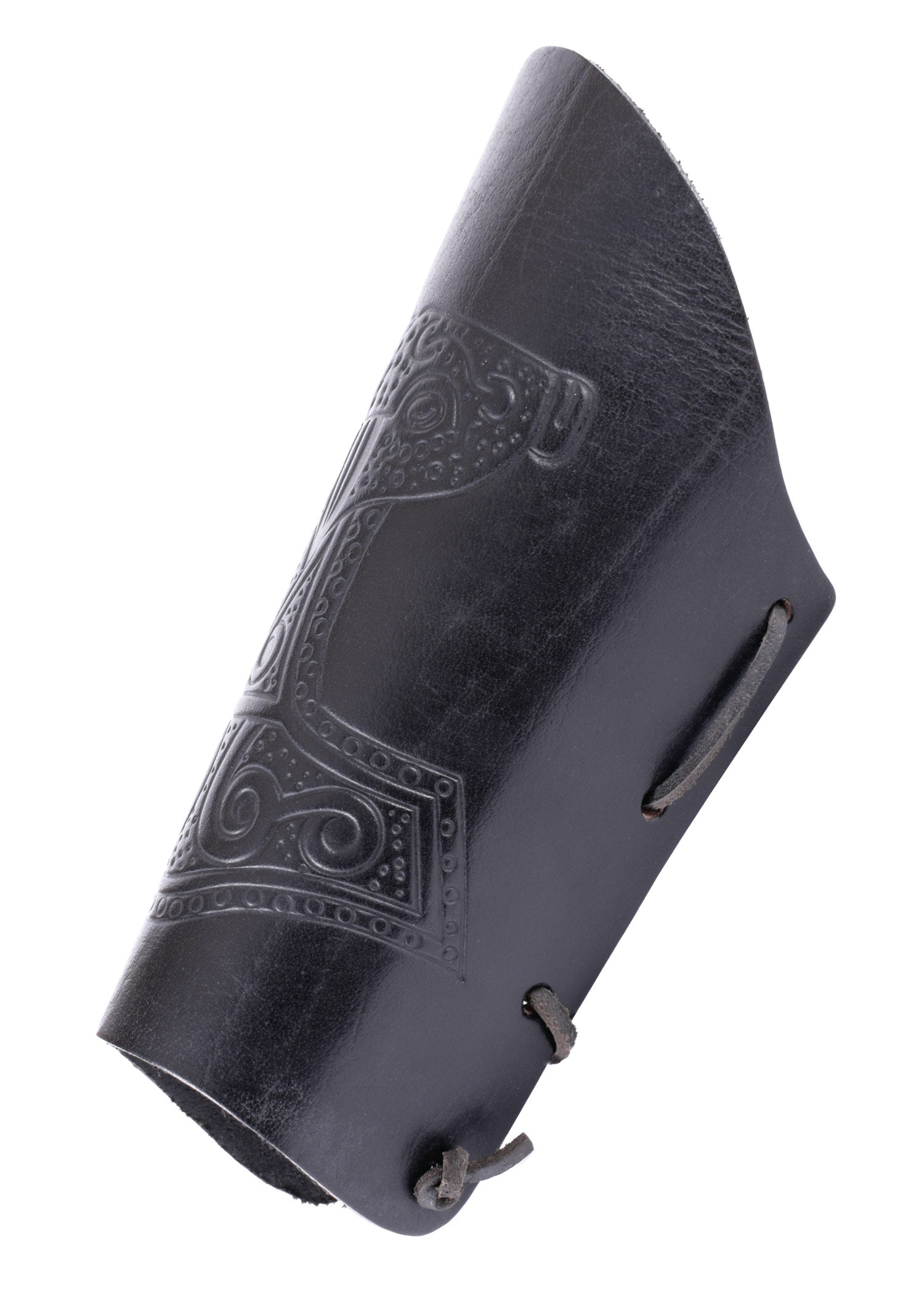 Imagen única de: Guantelete De Brazo Con Martillo De Thor Grabado, Negro