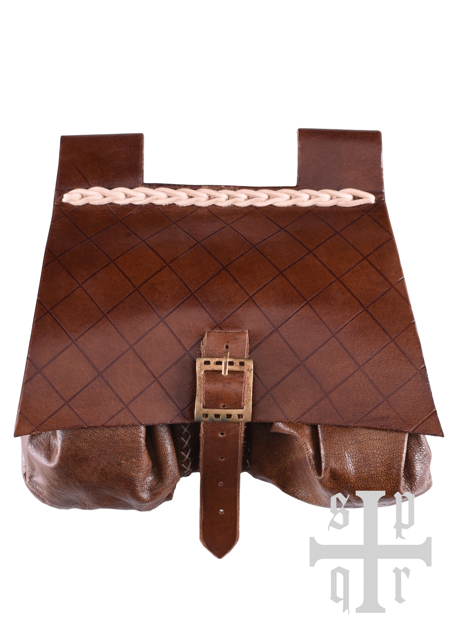 Imagen única de: Bolso Medieval De Piel, Siglo Xiv, Marrón.