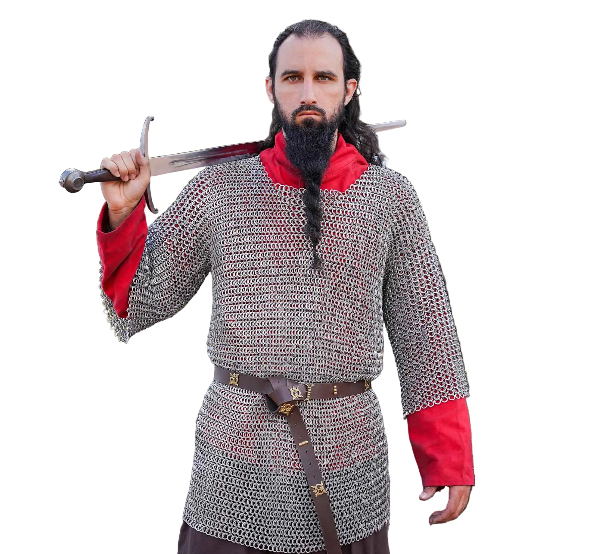 Medieval Aluminum Chainmail Shirt with Half Sleeves