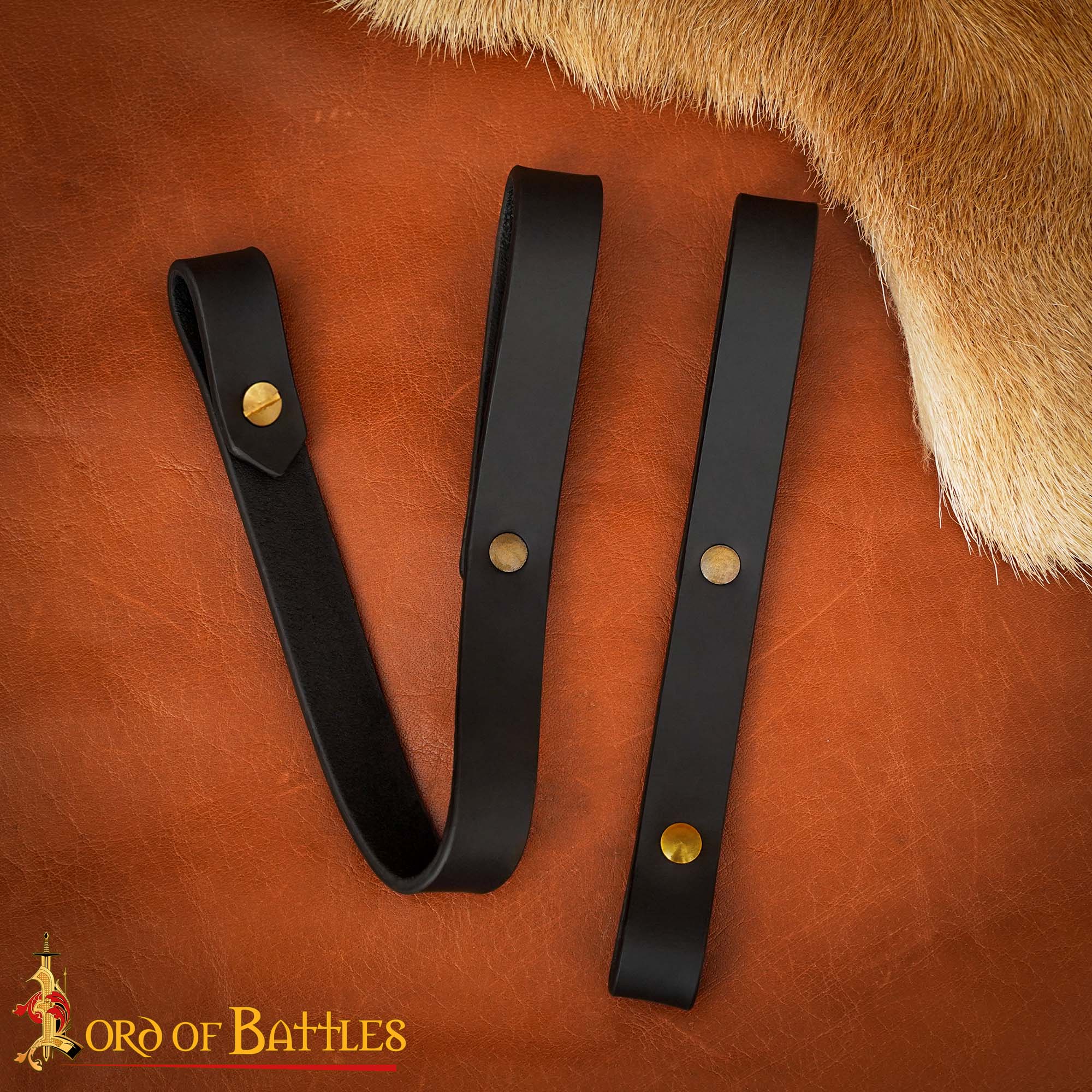 Colgador de espada ajustable en cuero — estilo medieval