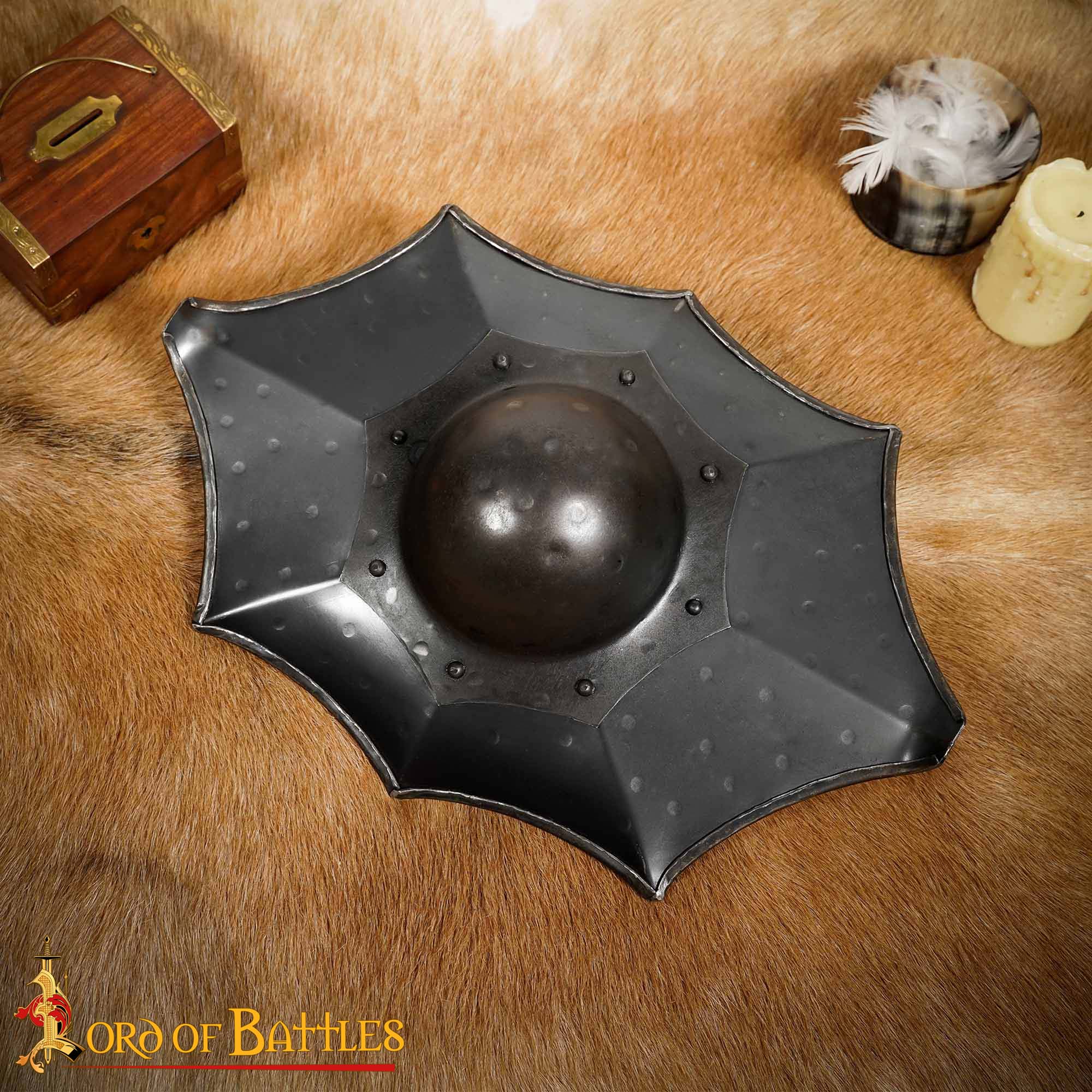Buckler Talhoffer — Escudo hoja de acebo en acero calibre 16 - imagen 12