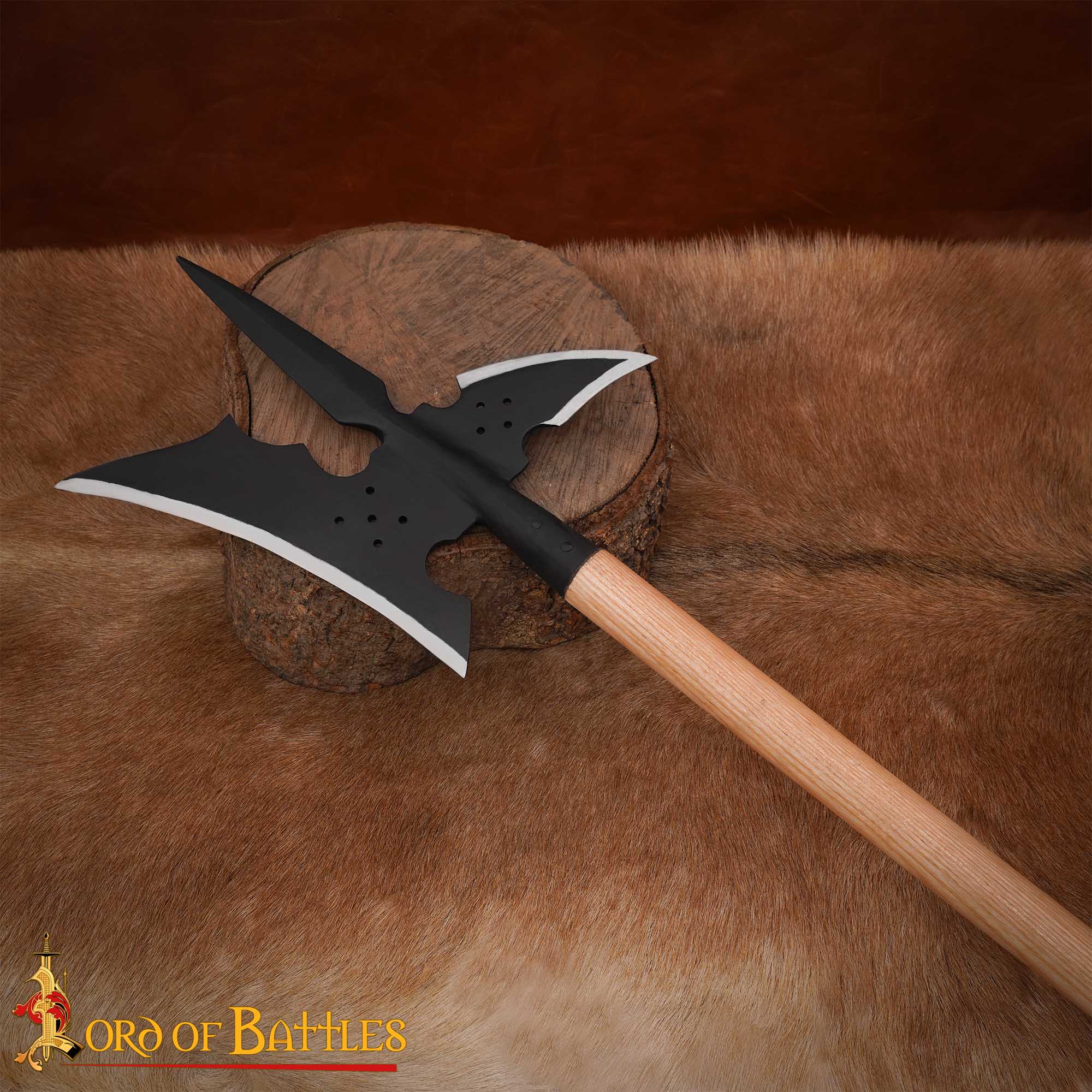 Alabarda medieval forjada a mano, hoja en acero alto carbono, 122 cm - imagen 13