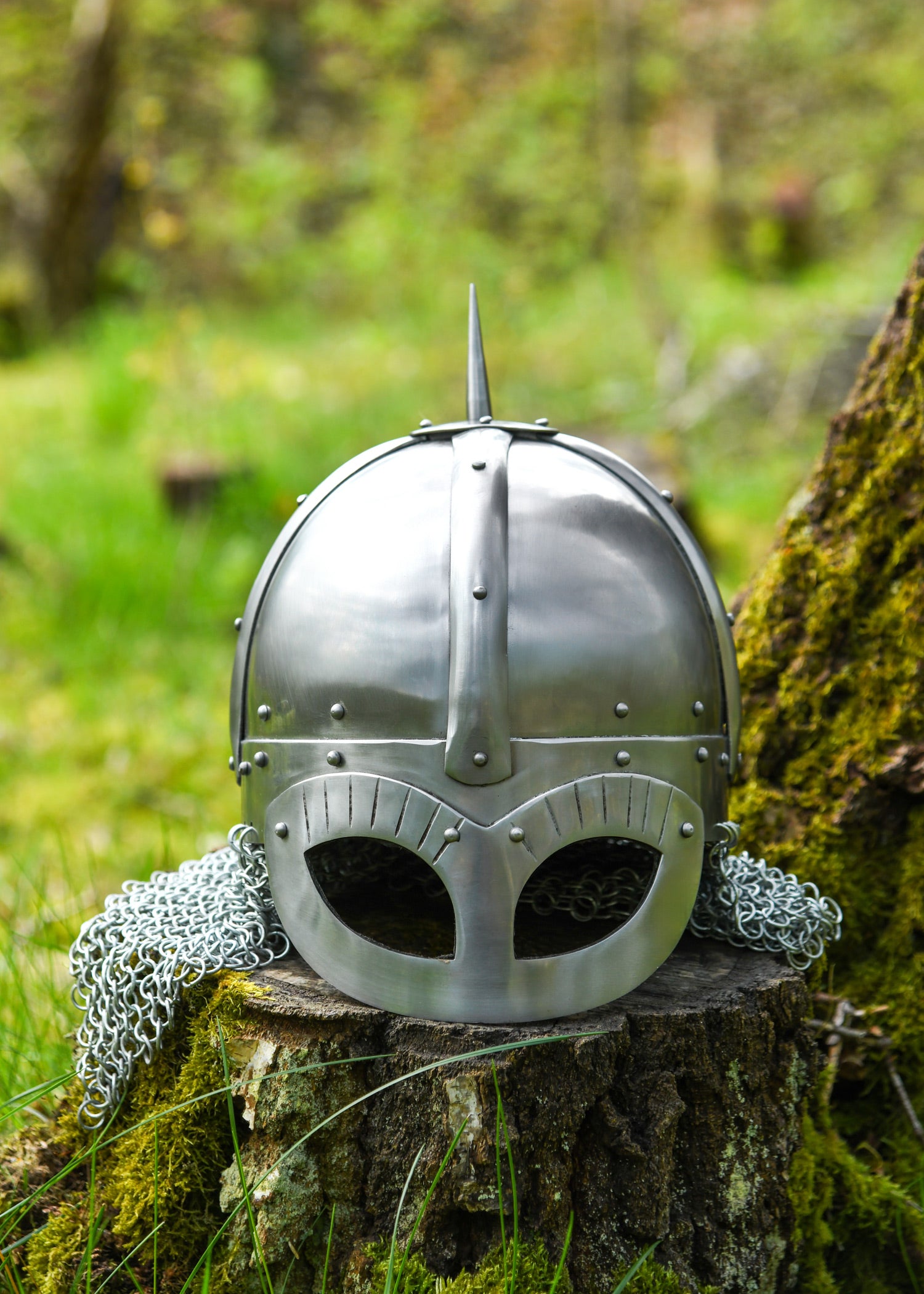 Imagen única de: Casco Vikingo Con Gafas Estilo Gjermundbu, Acero De 2 Mm