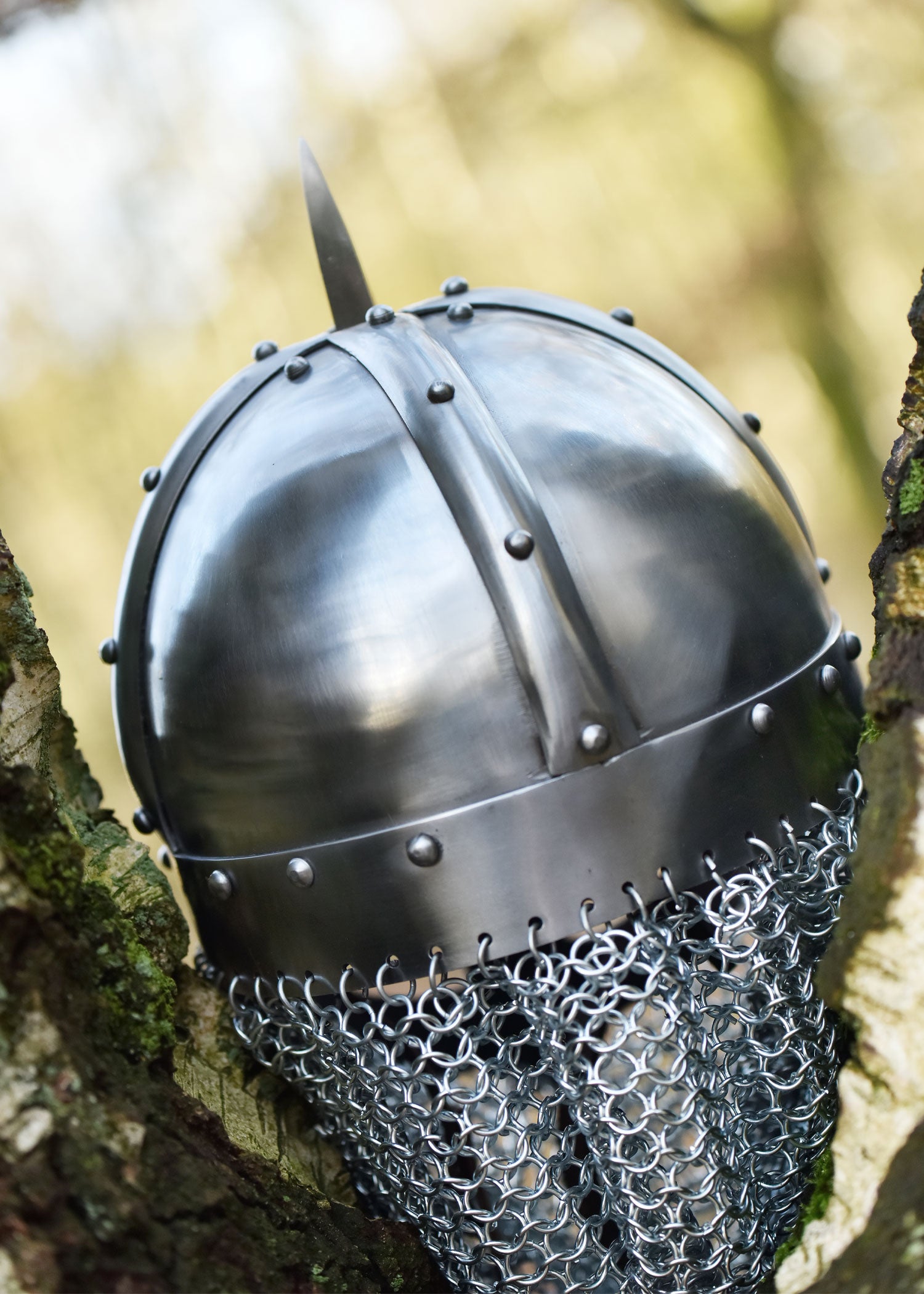 Casco Vikingo Con Gafas, Con Cadena, Acero De 2 Mm - Tienda Medieval