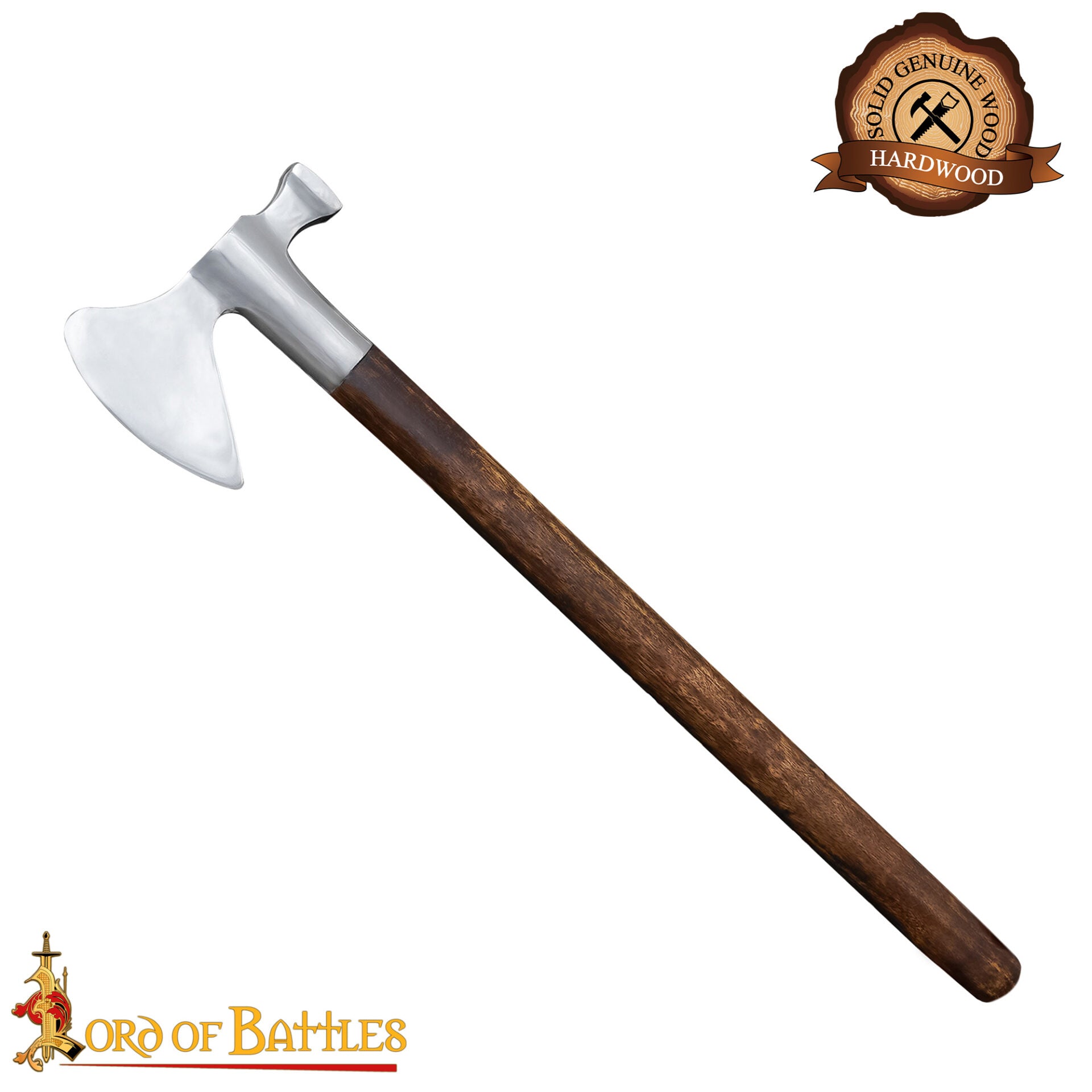 Hacha-martillo medieval tardío en acero al carbono y mango de madera - imagen 5