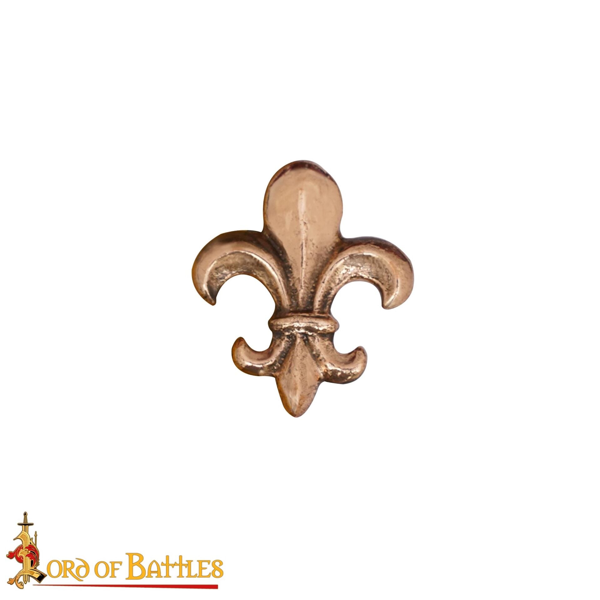 Imagen única de: Montura Medieval para Cinturón - Emblema de la Flor de Lis de Bronce (reverso de 2 Clavijas)