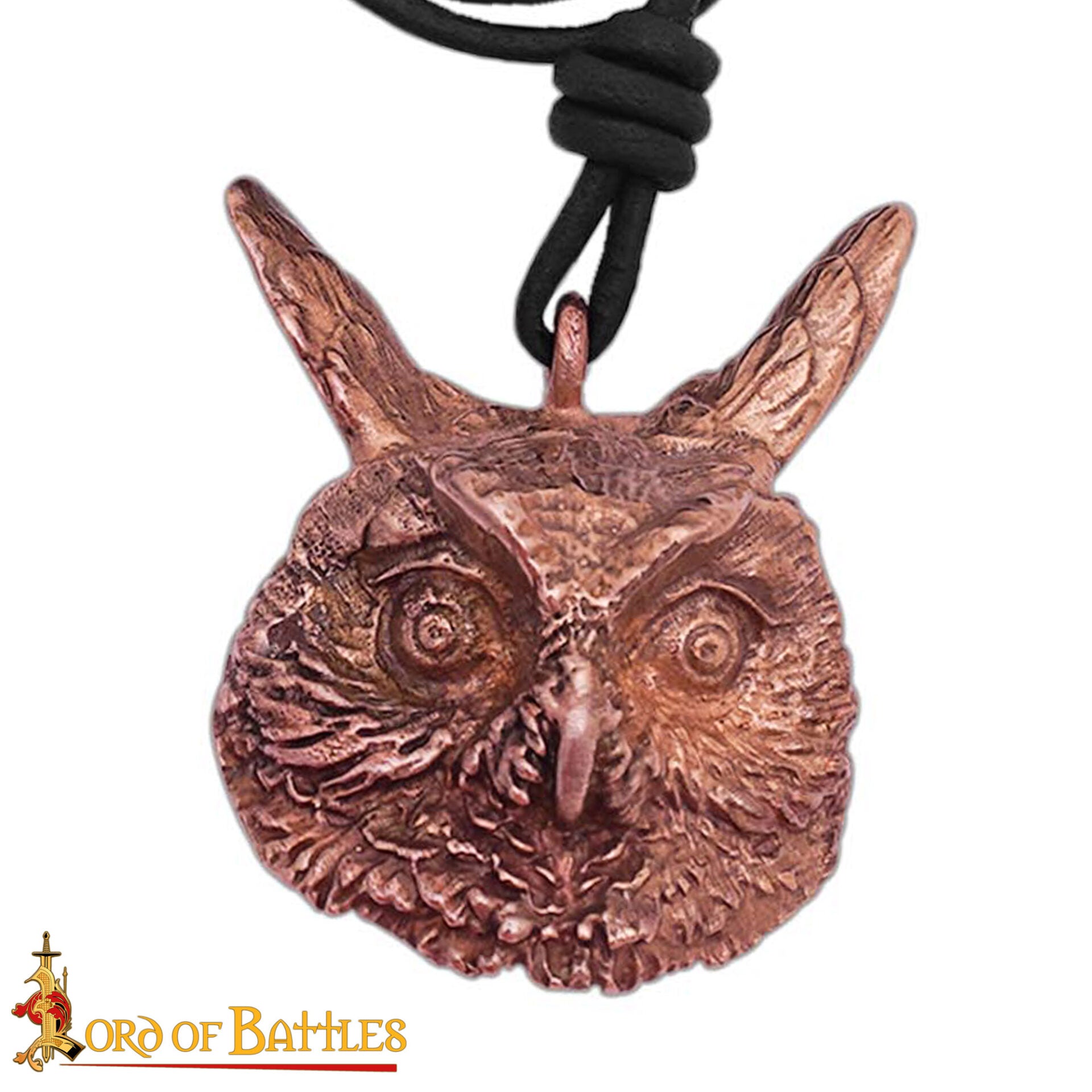 Colgante búho en bronce — fundición a la cera perdida con cordón de cuero - imagen 20