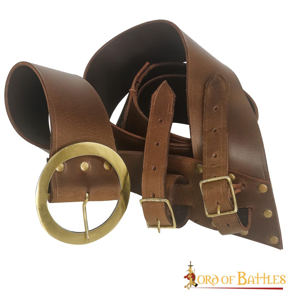 Bandolera para espada de cuero con hebilla de latón - imagen 8