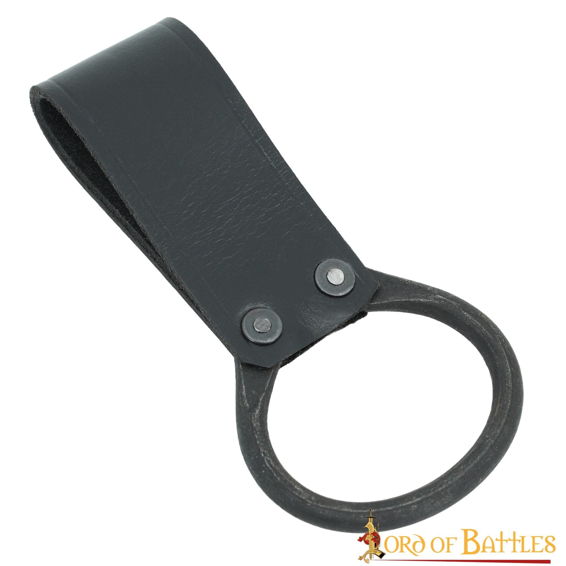 Colgador medieval para hacha o maza con anilla de acero forjado