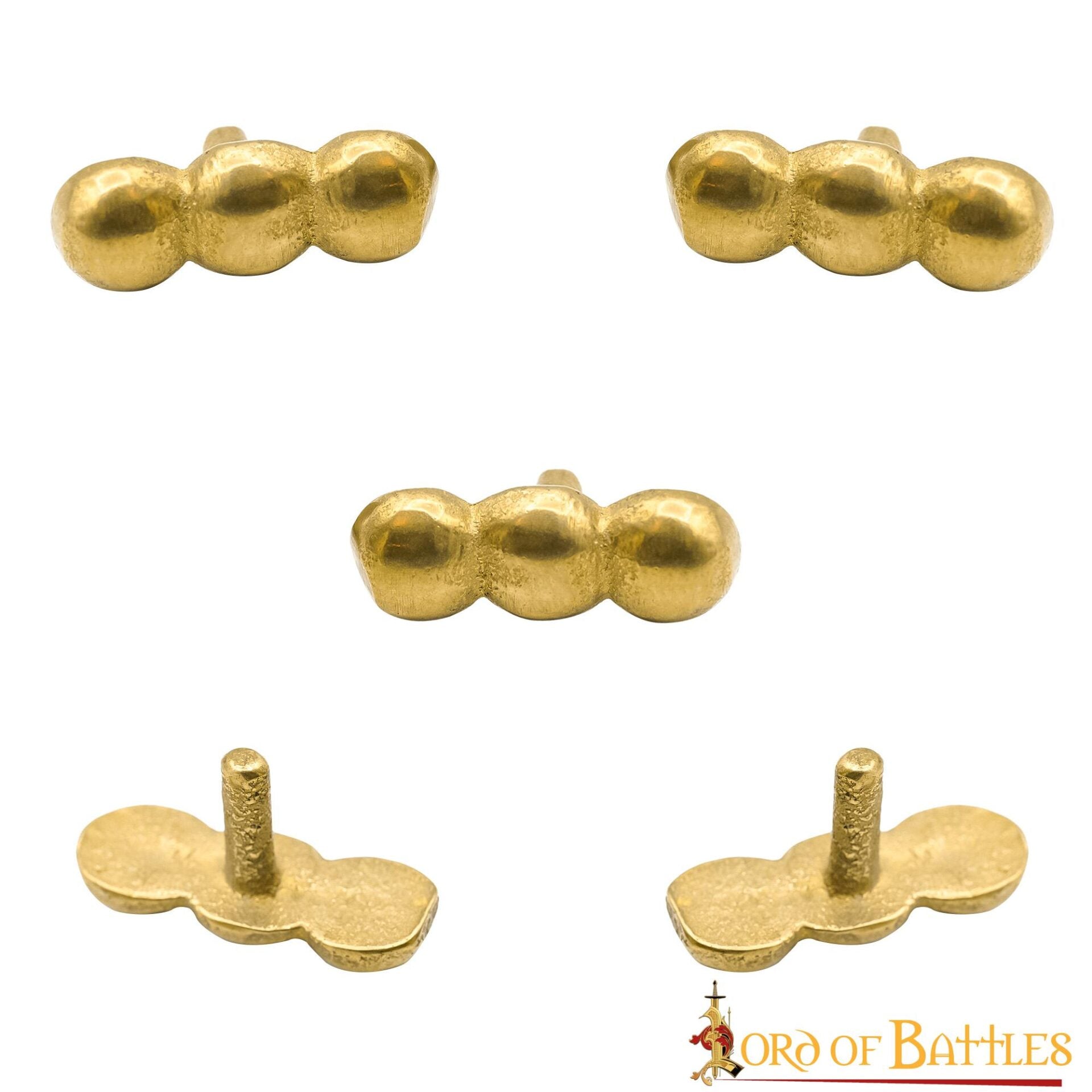 Conjunto de 5 monturas de latón macizo para cuero Ellipses - imagen 10