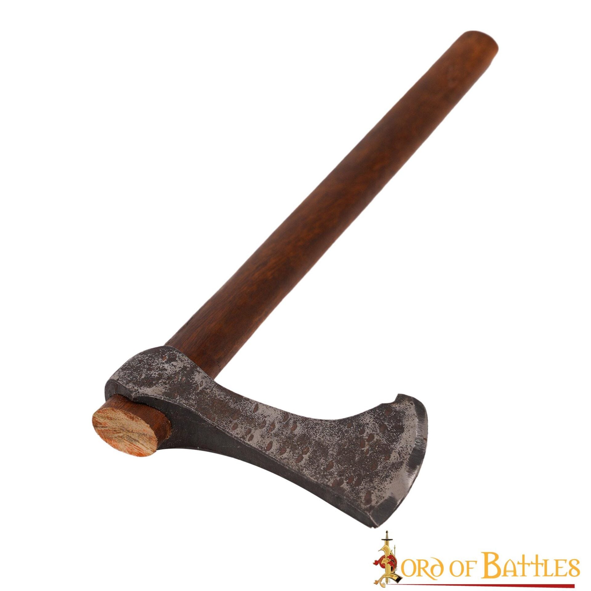 Hacha vikinga forjada a mano con cabeza de acero al carbono y mango de madera - imagen 9