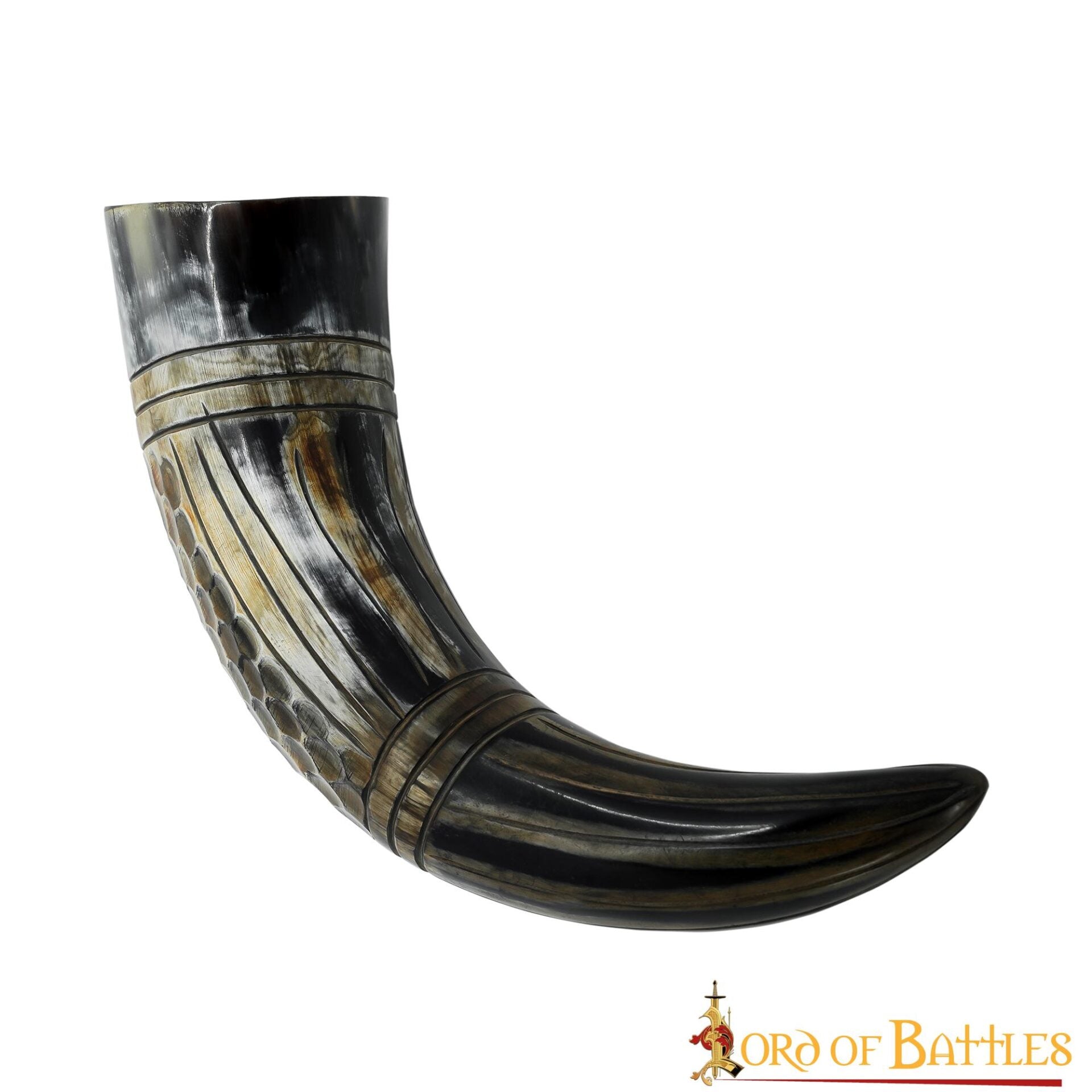 Imagen única de: Cuerno Vikingo Artesanal - Grabado Panal, 500-600 Ml