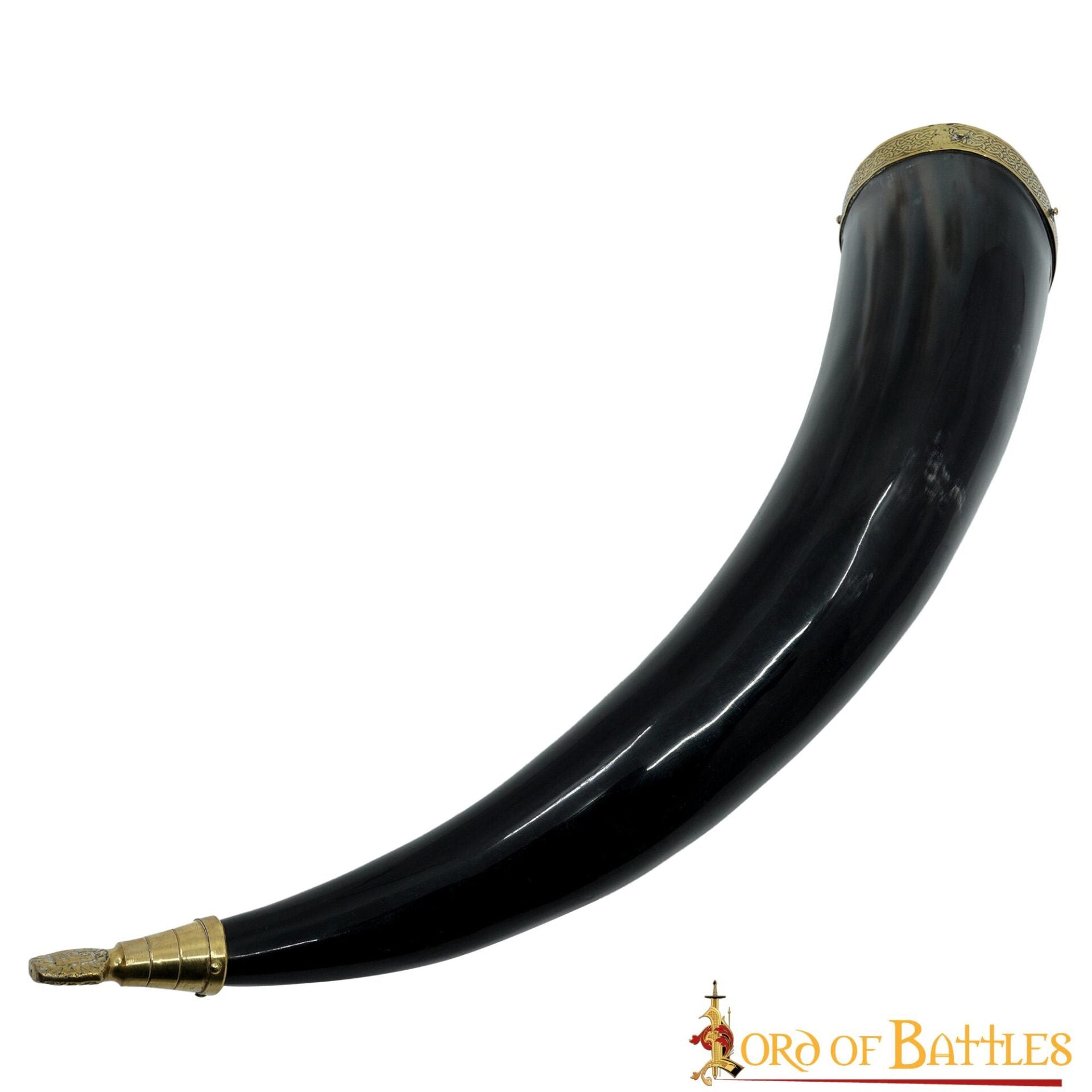 Imagen única de: Cuerno medieval de buey con ribete de latón