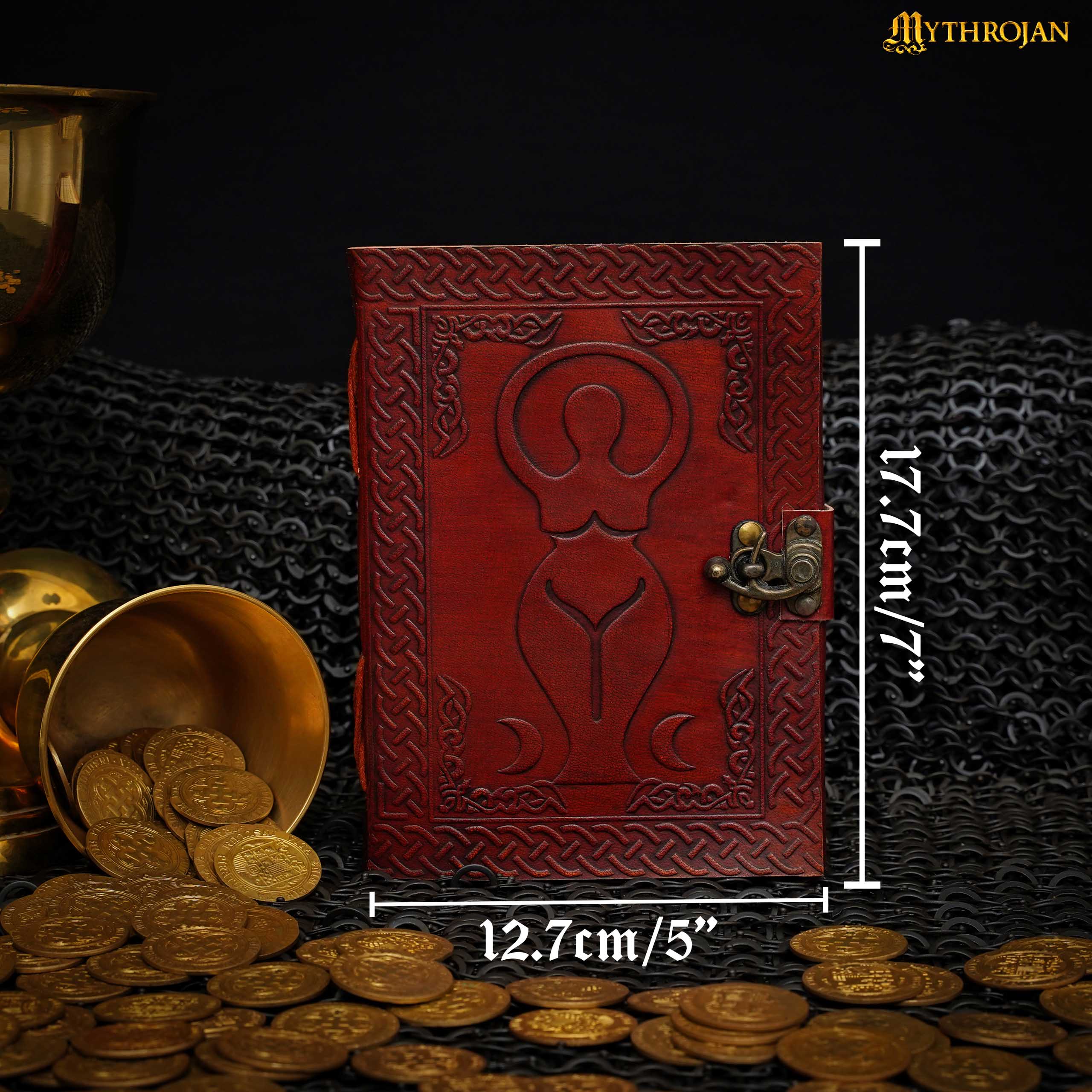 Imagen única de: Mythrojan Diosa Medieval Diario de Cuero con Cerradura 5 X 7 Pulgadas Hecho a Mano Vintage Diario Notebook