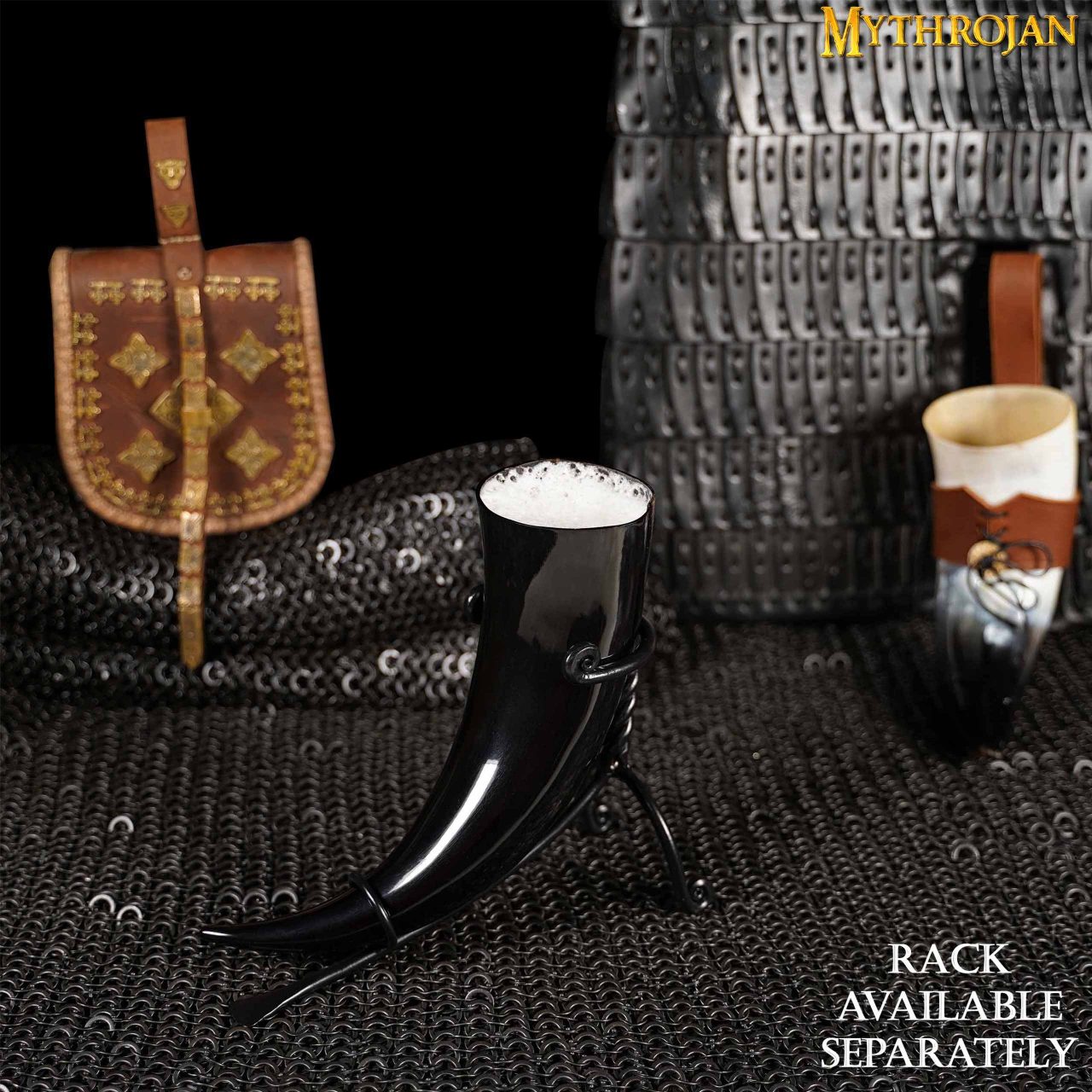 Cuerno vikingo para beber — 500 ml, estilo medieval - imagen 2