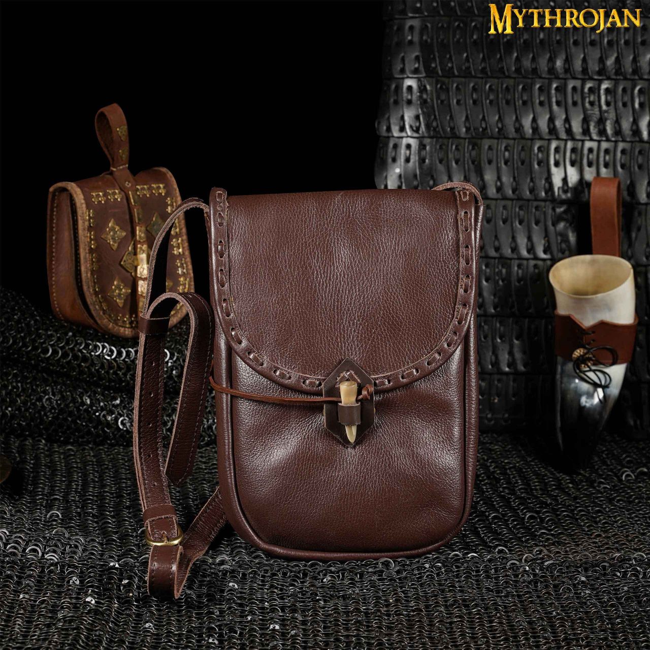 Bolsa de cinturón Mythrojan 11 x 9" — Negro, Marrón - imagen 6
