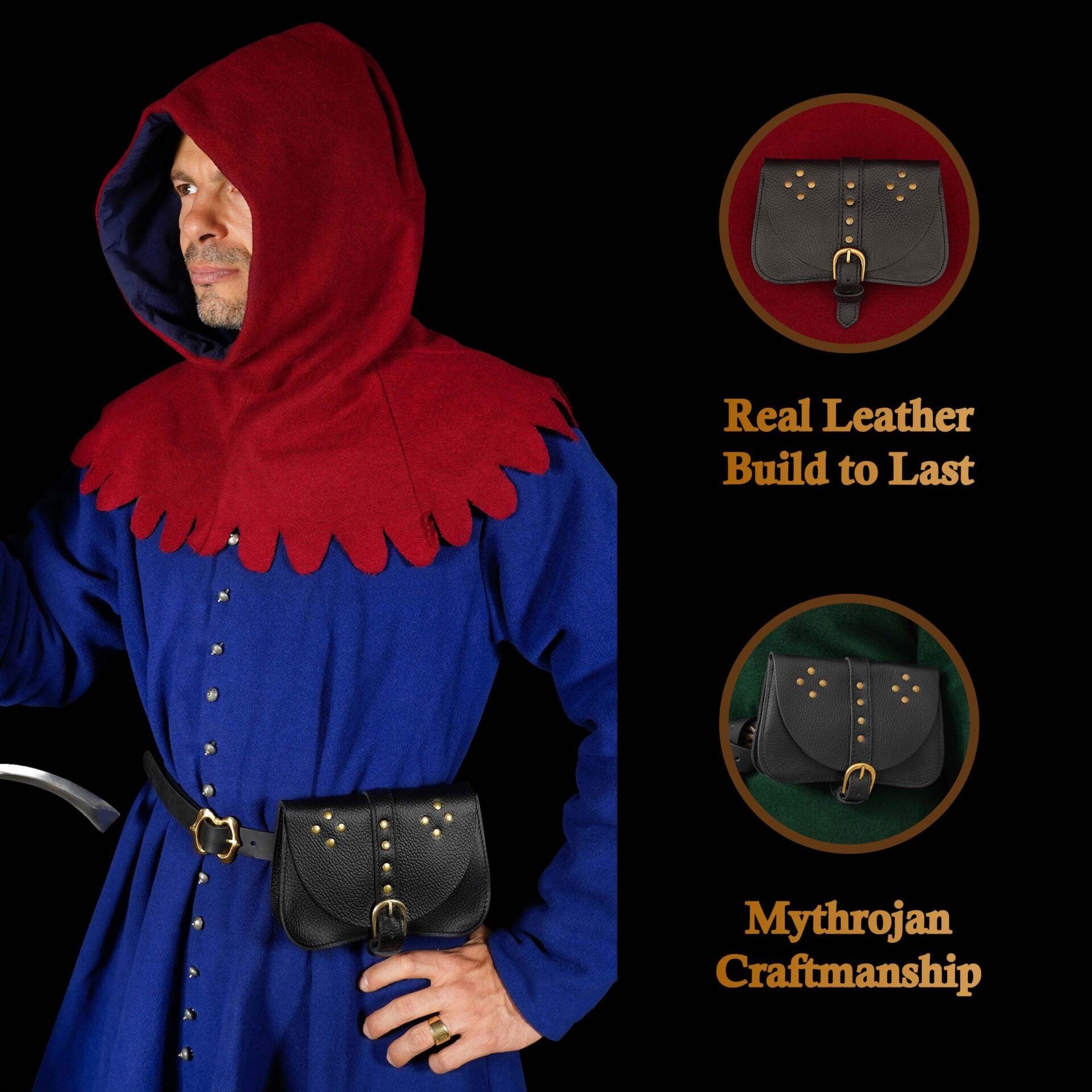 Bolsa de cadera Mythrojan en cuero - imagen 3