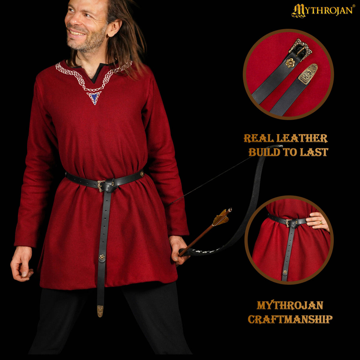 Cinturón vikingo Mythrojan con decoración, ajustable - imagen 8