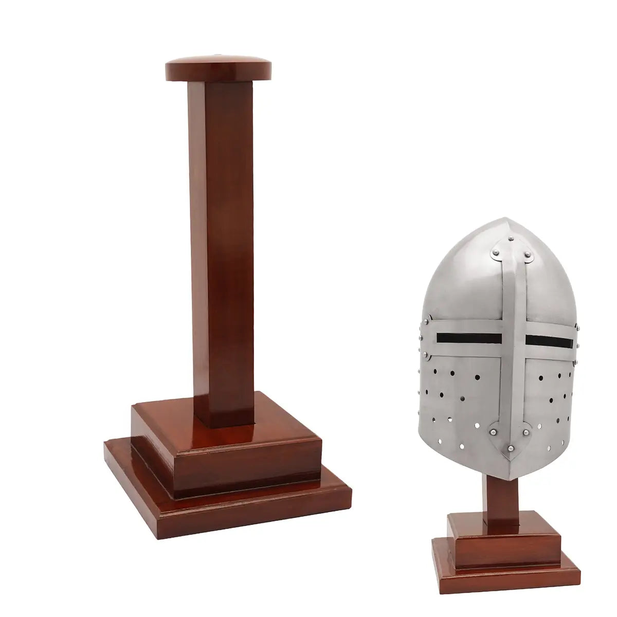 Soporte de madera para casco medieval (con o sin aventail)