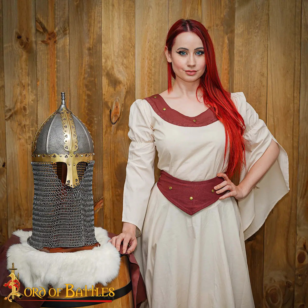 Soporte de madera para casco medieval (con o sin aventail) - imagen 7