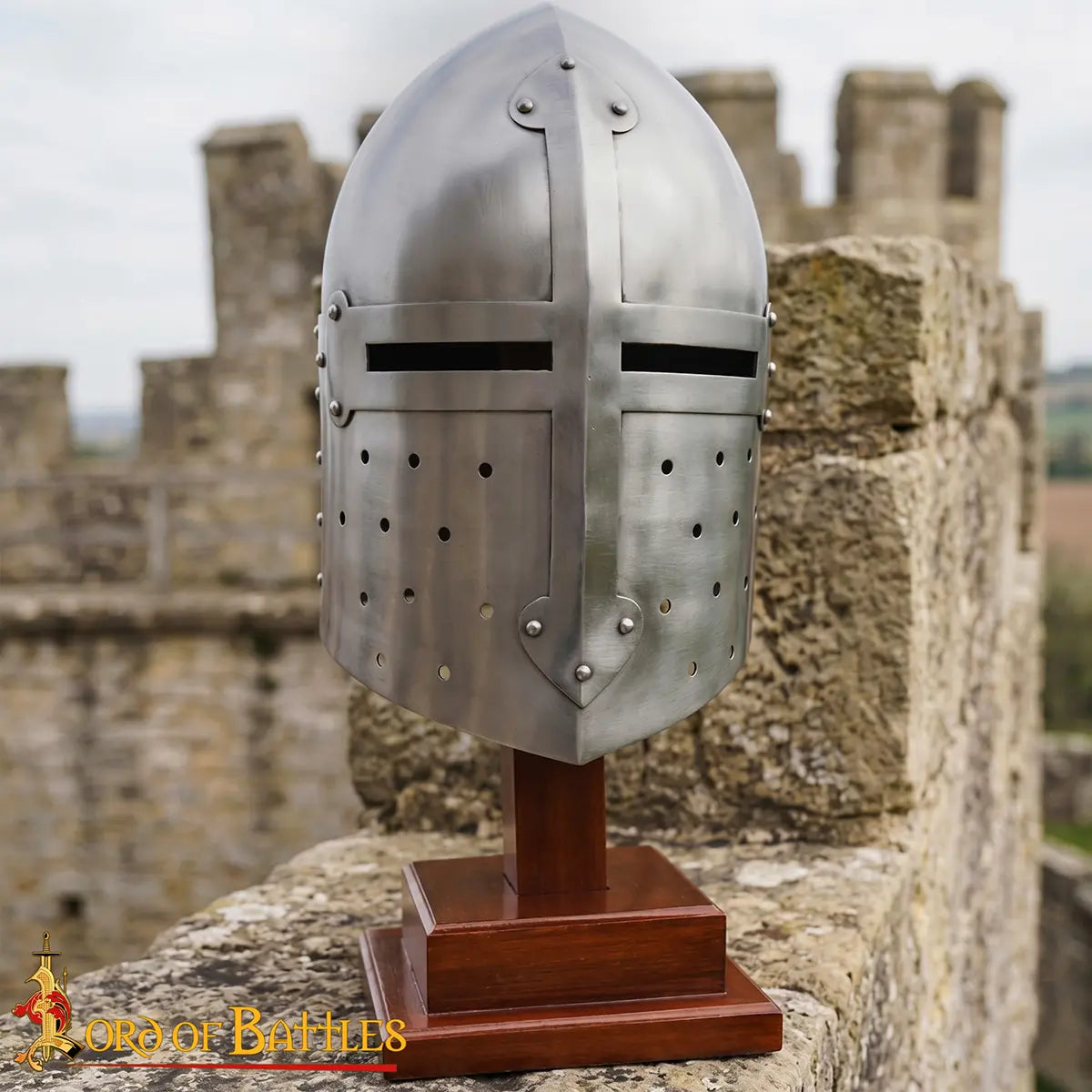 Soporte de madera para casco medieval (con o sin aventail) - imagen 6