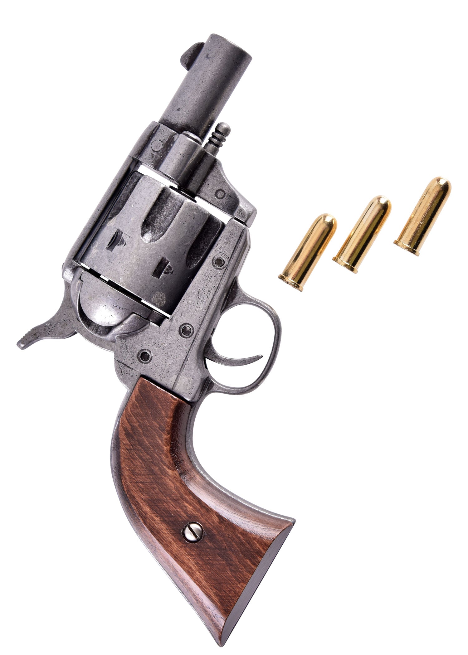 Imagen única de: Revólver De Bolsillo Colt .45, Usa 1873, Mango De Madera Marrón, Réplica