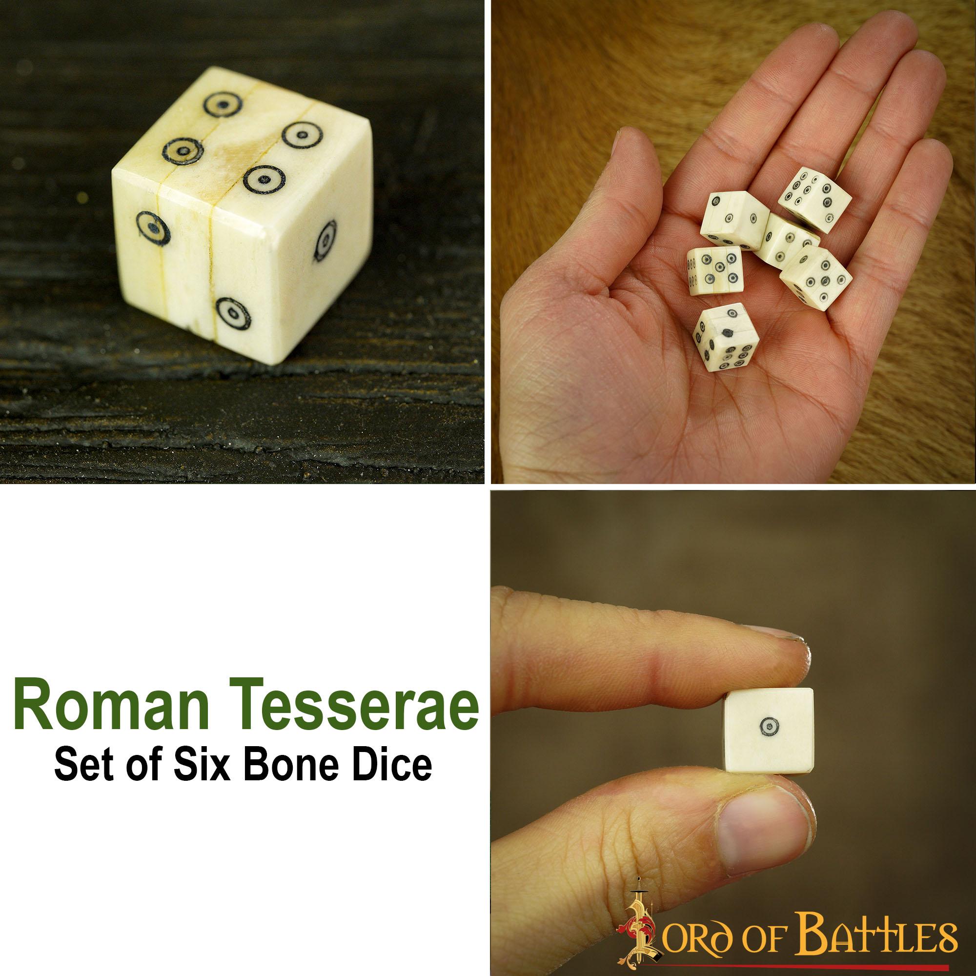 Imagen única de: Dados romanos de hueso (Tesserae) - puntos en espiral