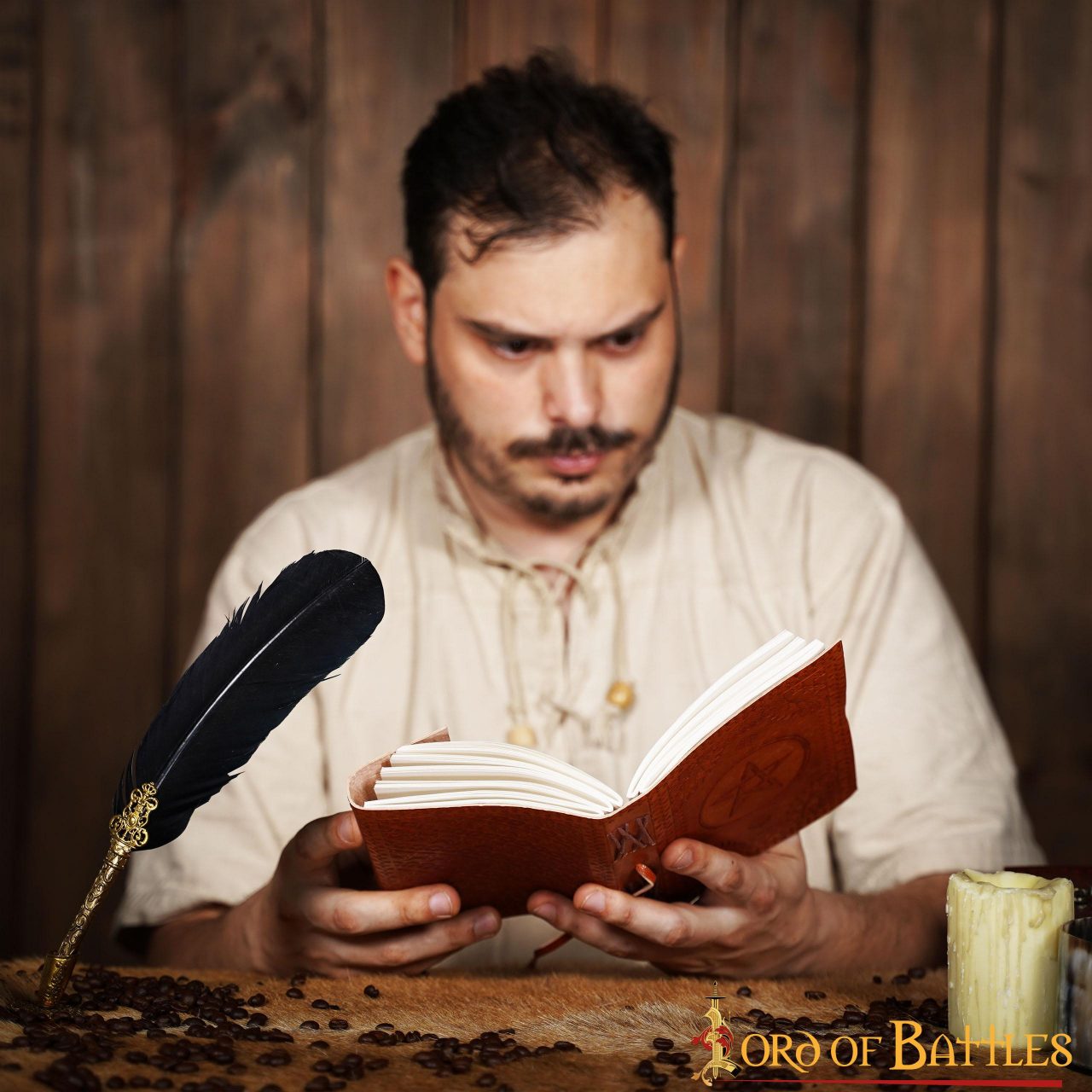 Imagen única de: Diario medieval de piel genuina con pentagrama - imagen 6