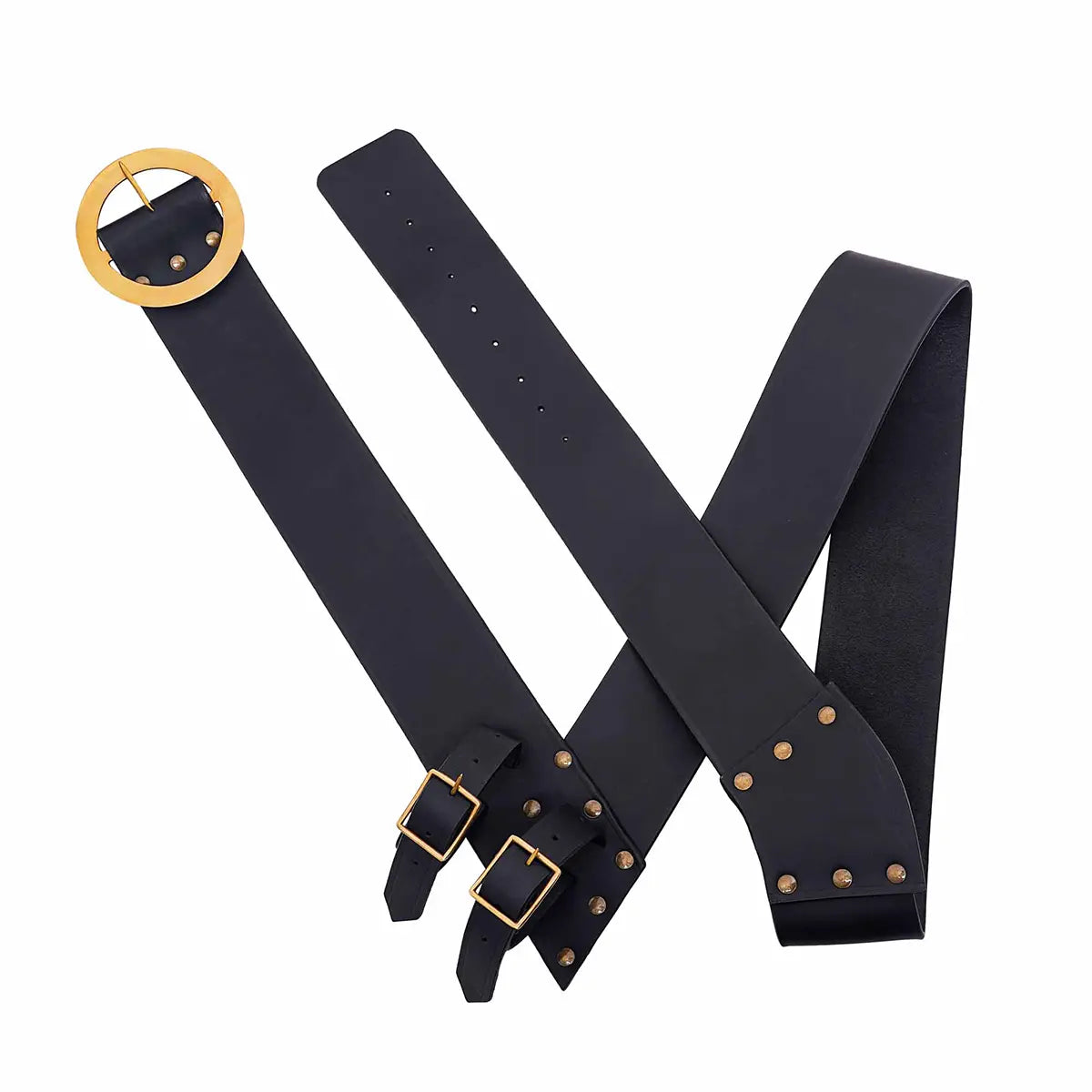Bandolera para espada de cuero con hebilla de latón