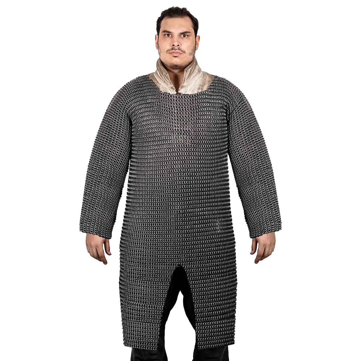 Hauberk / cota de malla en aluminio 10 mm con arandelas negras