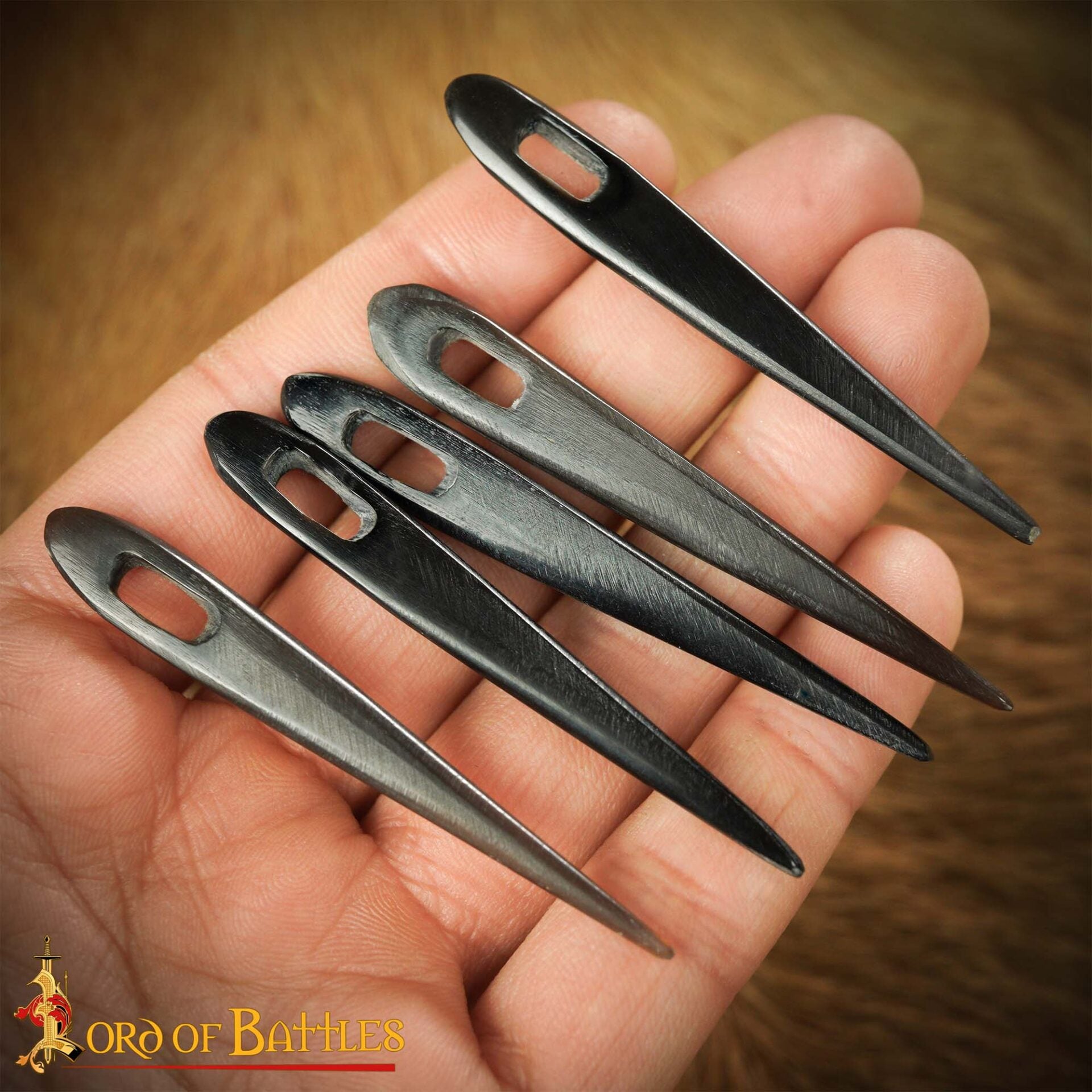 Imagen única de: Set de 5 agujas para nalbinding en cuerno de buey (vikingo) - imagen 5