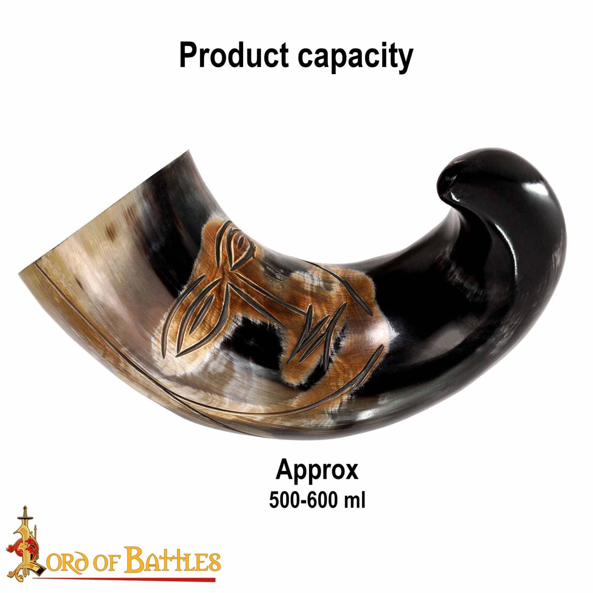 Imagen única de: Cuerno de beber genuino Tribal Face (500–600 ml) - imagen 3
