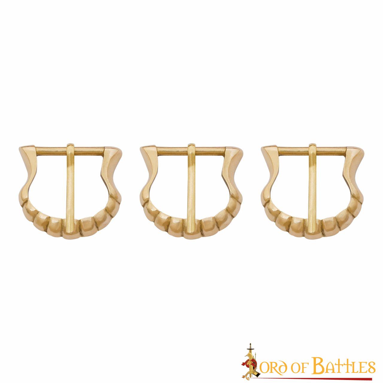 Set de 3 hebillas medievales de latón macizo para cinturones 2 cm - imagen 7