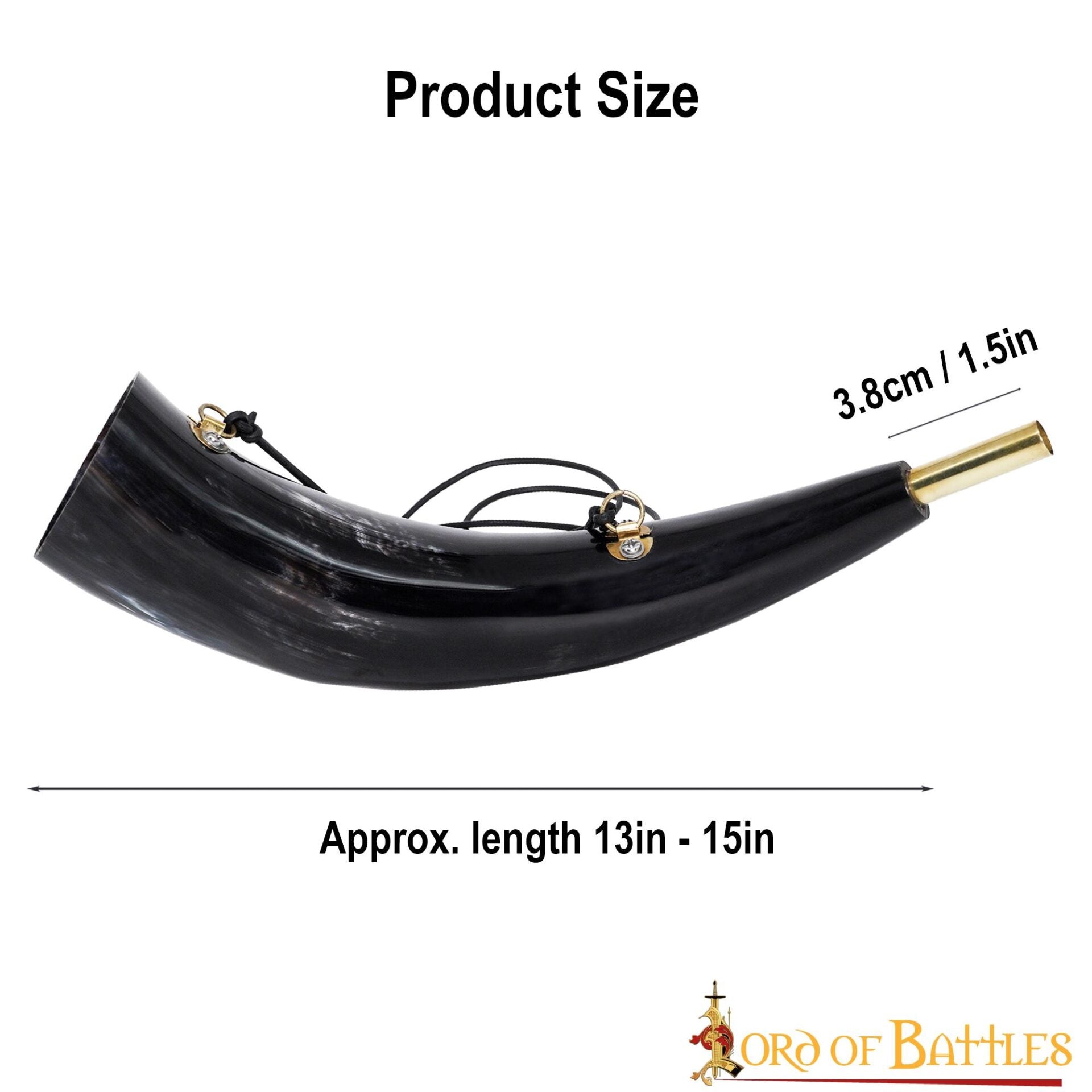 Imagen única de: Viking Blowing Horn - Bocina de Buey de Origen Ético con Boquilla de Latón